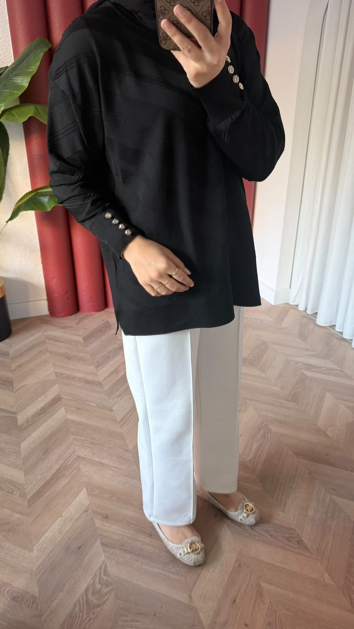 MEYSADESIGN MERSERİZE TUNİK Zikzak Merserize Tunik Siyah