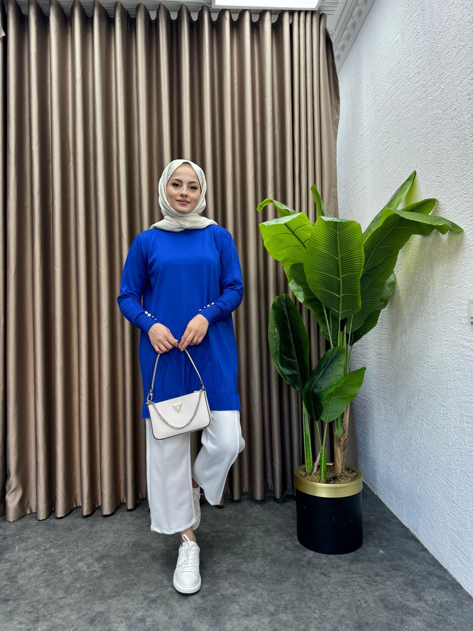 Leaf Pattern Merserized Sweater Saks