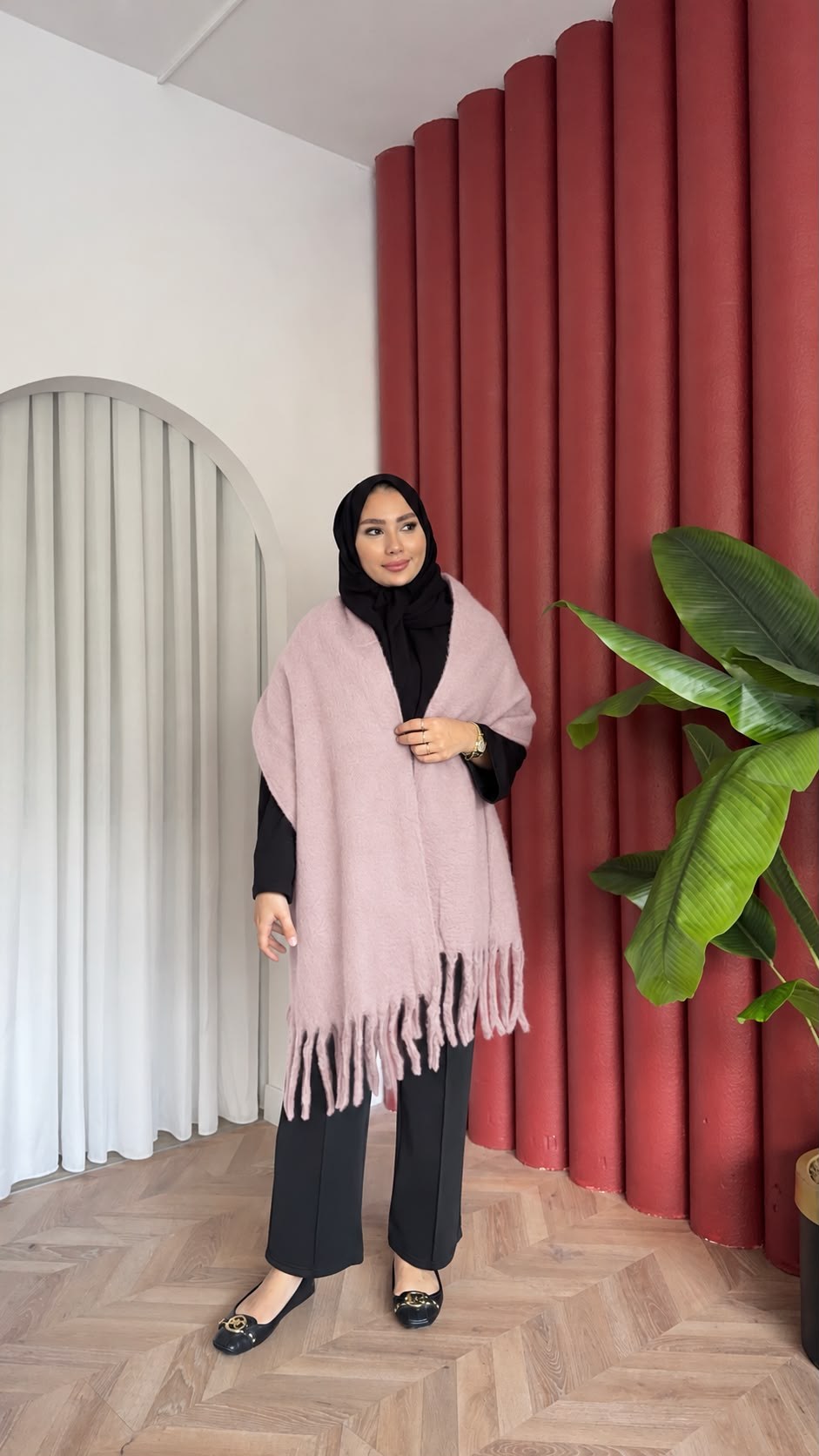 MEYSADESIGN OMUZ ATKISI Düz Angora Atkı Pudra