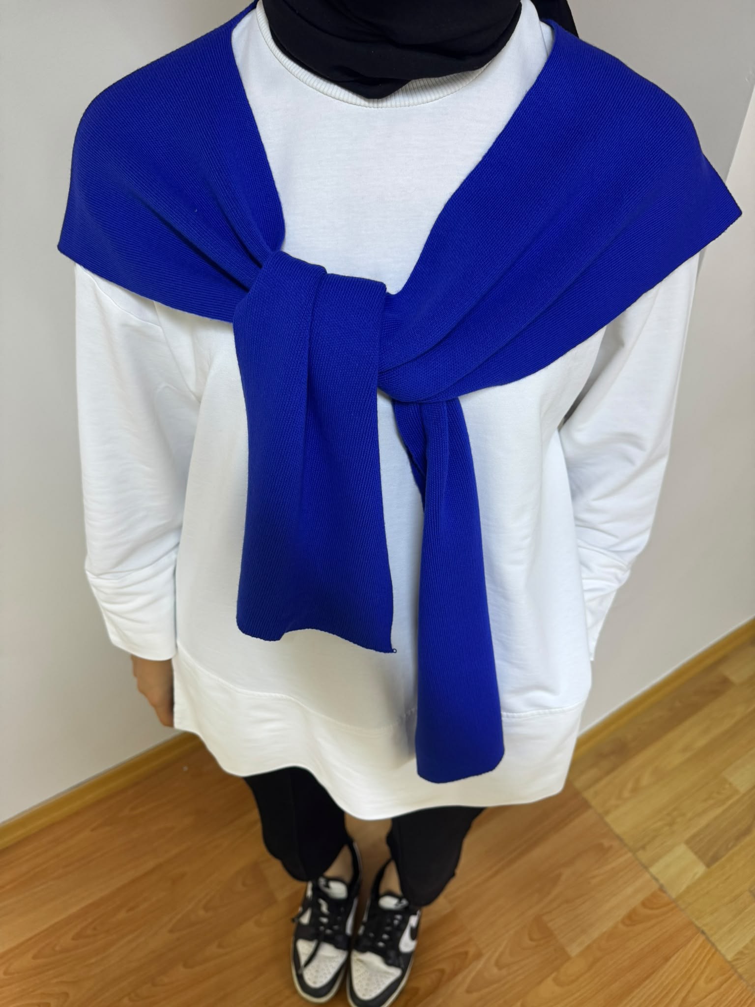 MEYSADESIGN OMUZ ATKISI Triko Omuz Atkısı Saks