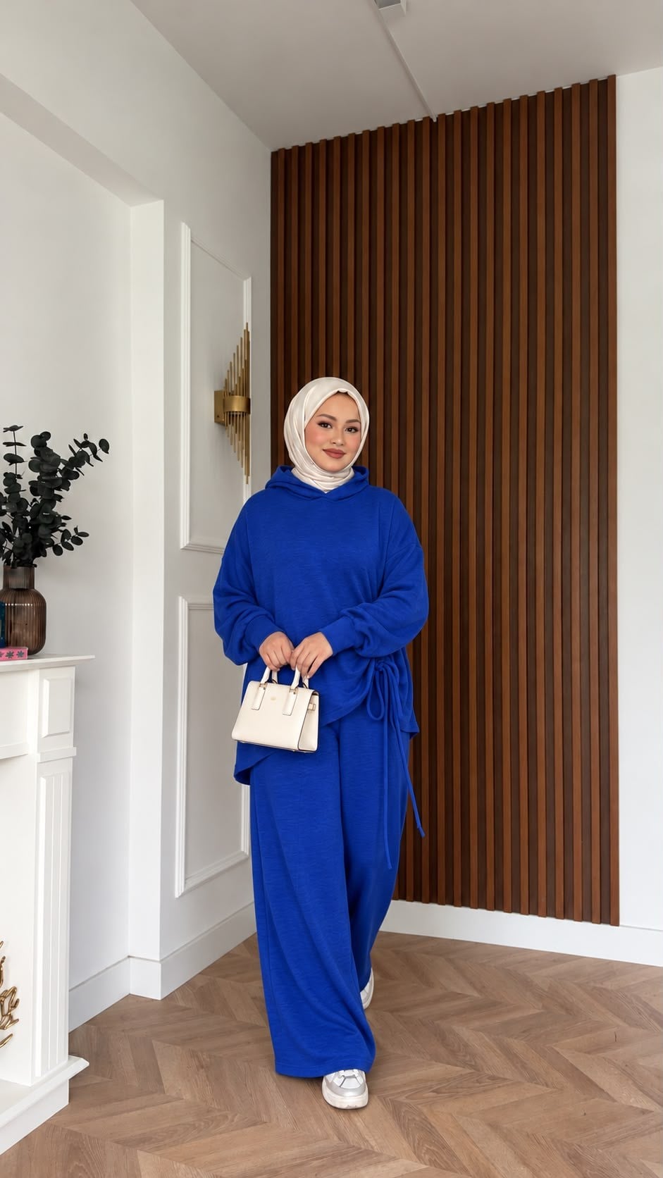 MEYSADESIGN PANTOLON TAKIM Büzgülü Eşofman Takımı Lacivert