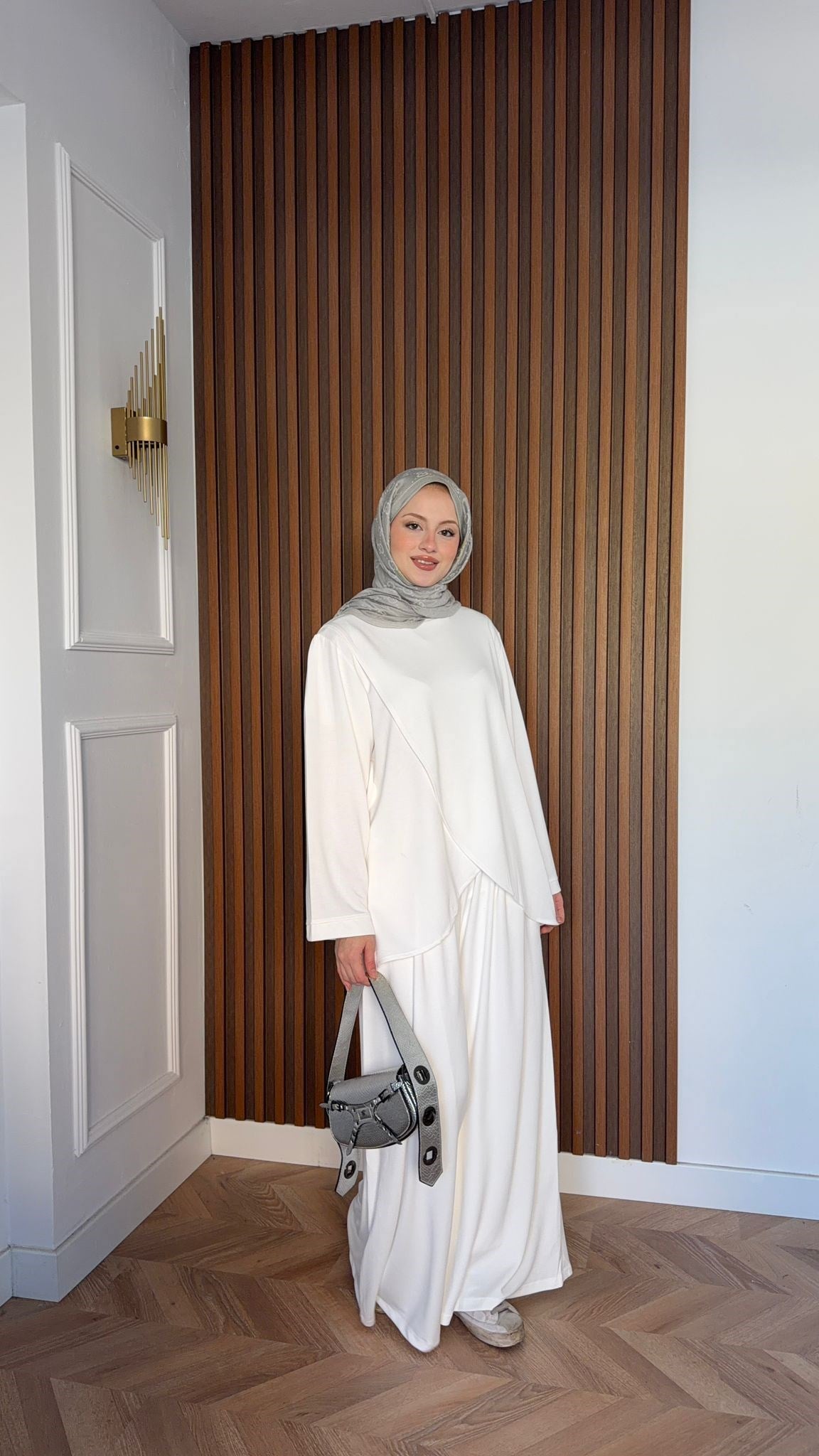 MEYSADESIGN PANTOLON TAKIM Çapraz Oysh İkili Takım Ekru