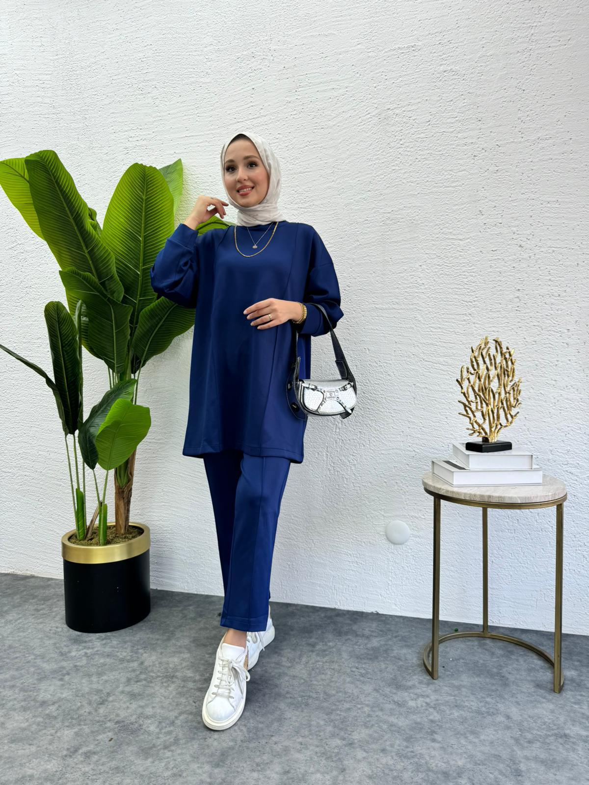 Stitched Scuba 2-Piece Set Navy