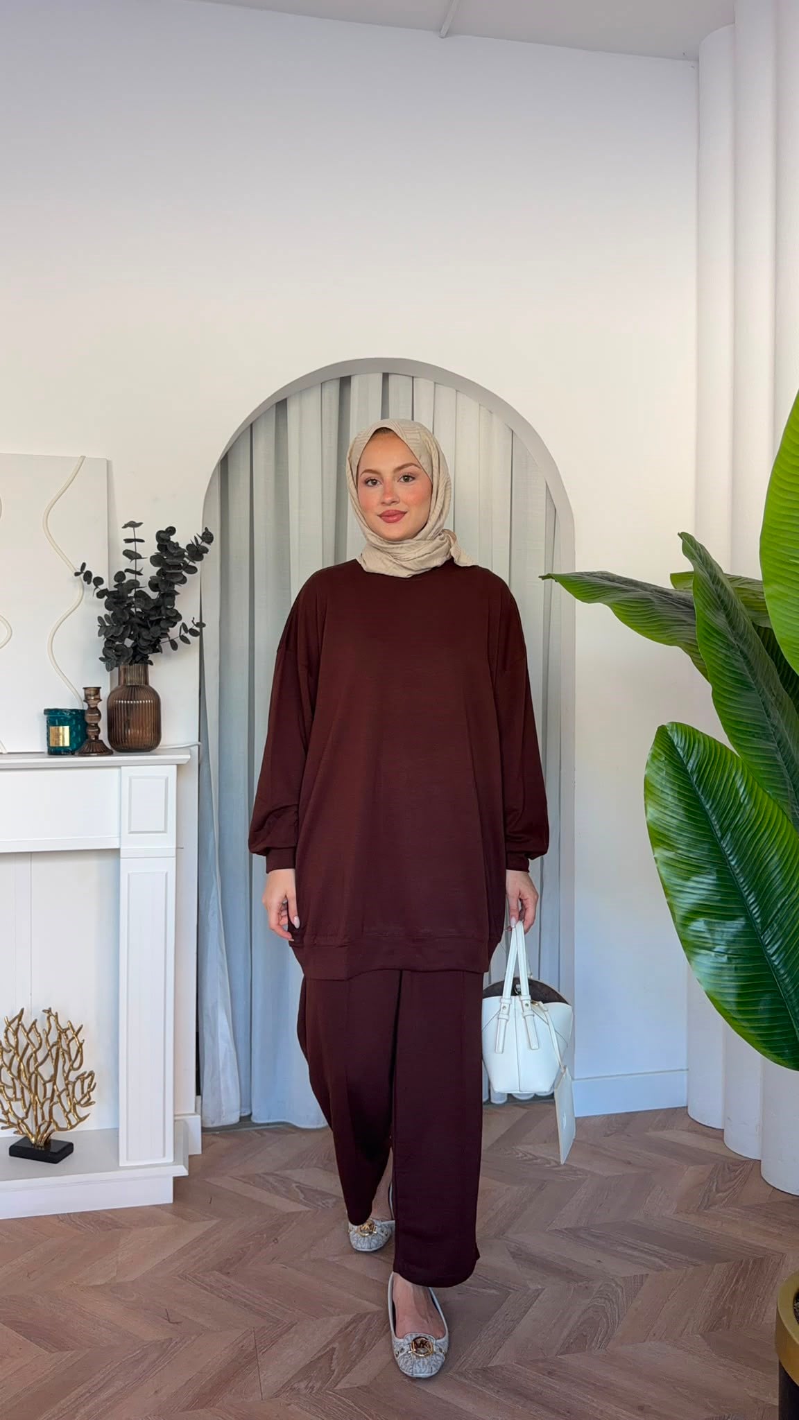 MEYSADESIGN PANTOLON TAKIM Çimalı Oysh İkili Takım Acı Kahve