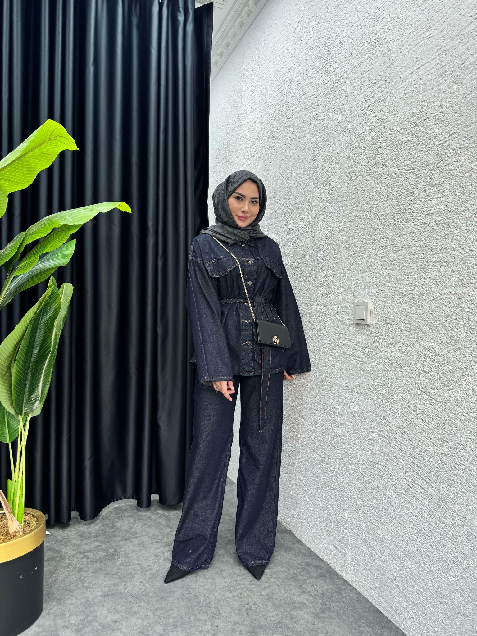 Denim Trousers Set