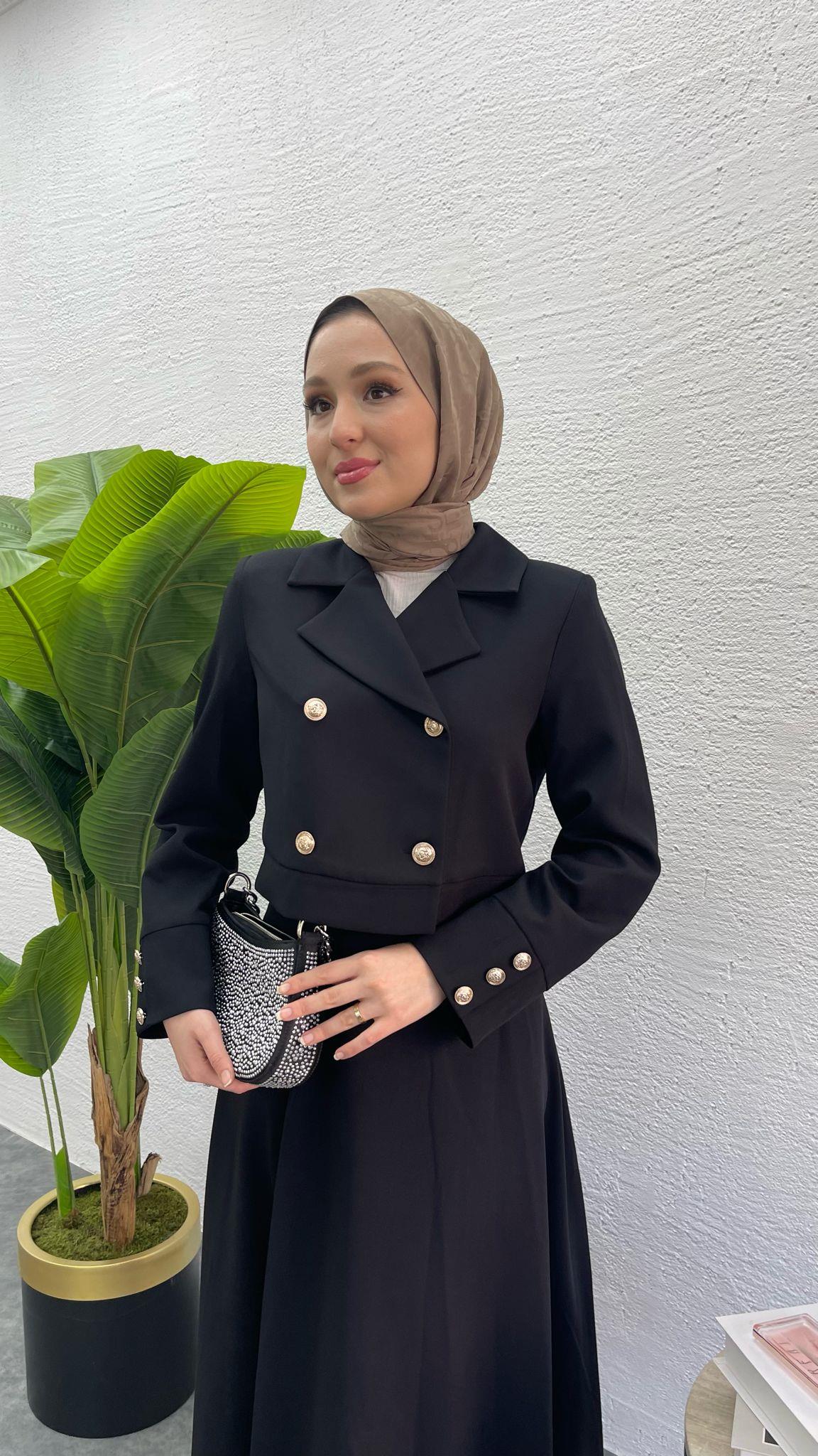 MEYSADESIGN PANTOLON TAKIM Diana Krep İkili Takım Siyah