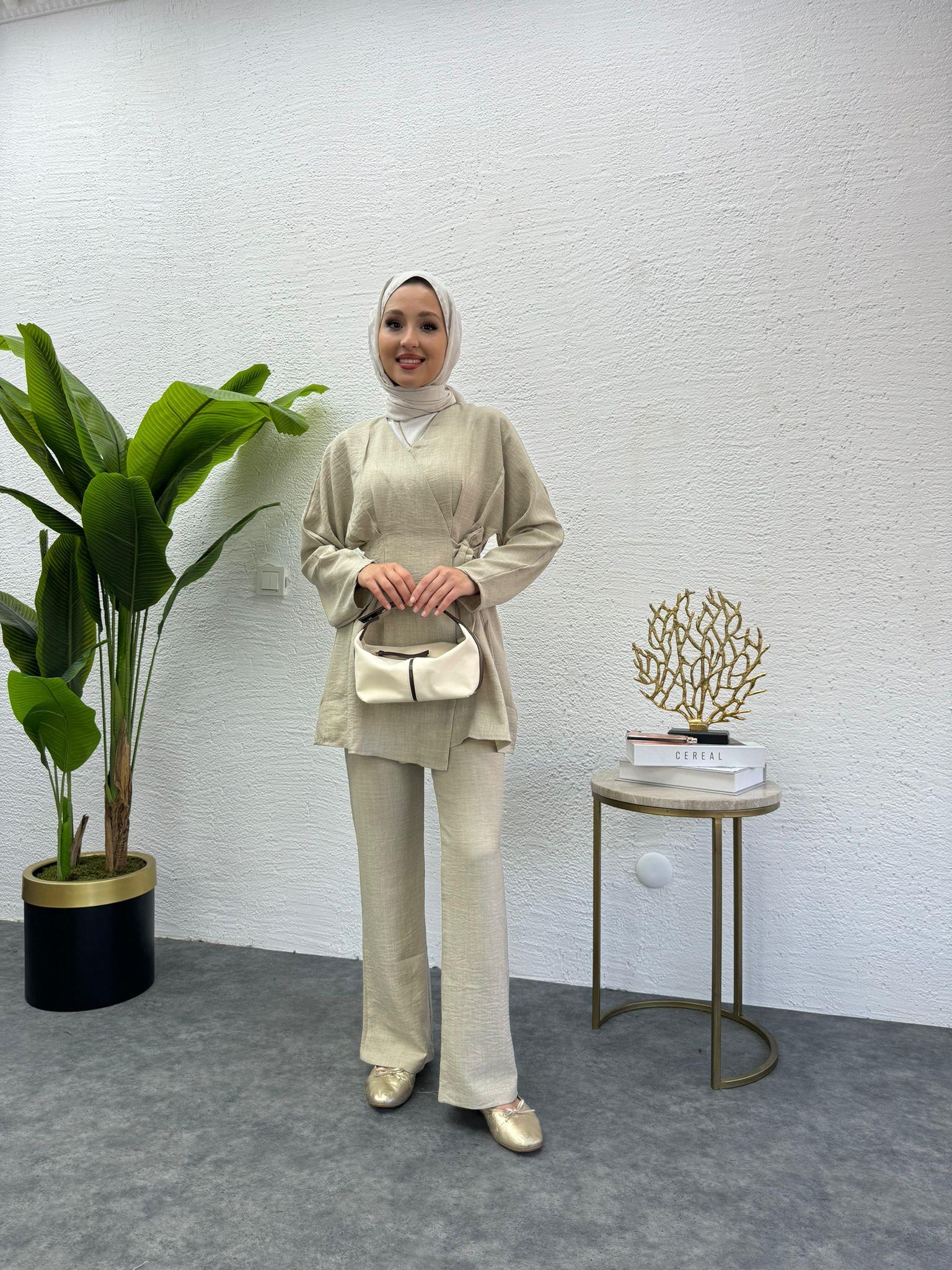 MEYSADESIGN PANTOLON TAKIM Dora Keten İkili Takım Taş