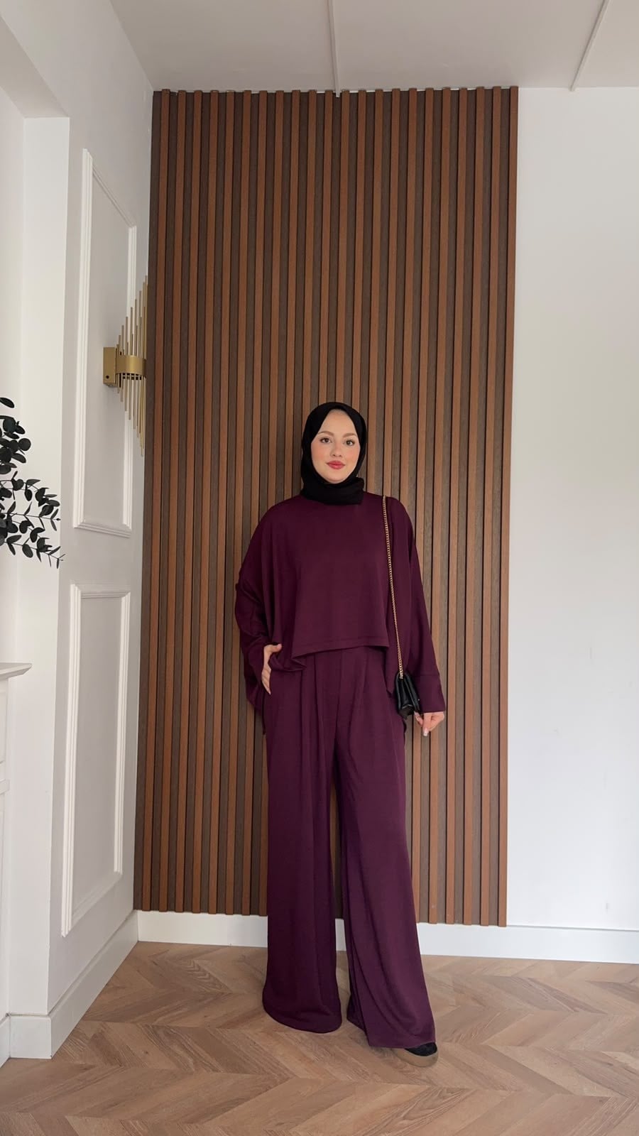 MEYSADESIGN PANTOLON TAKIM Dua Oysh Pantolonlu Takım Mürdüm