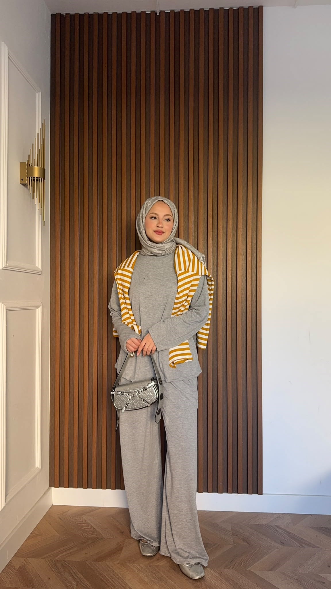 MEYSADESIGN PANTOLON TAKIM Elif Basic Oysh İkili Takım Gri
