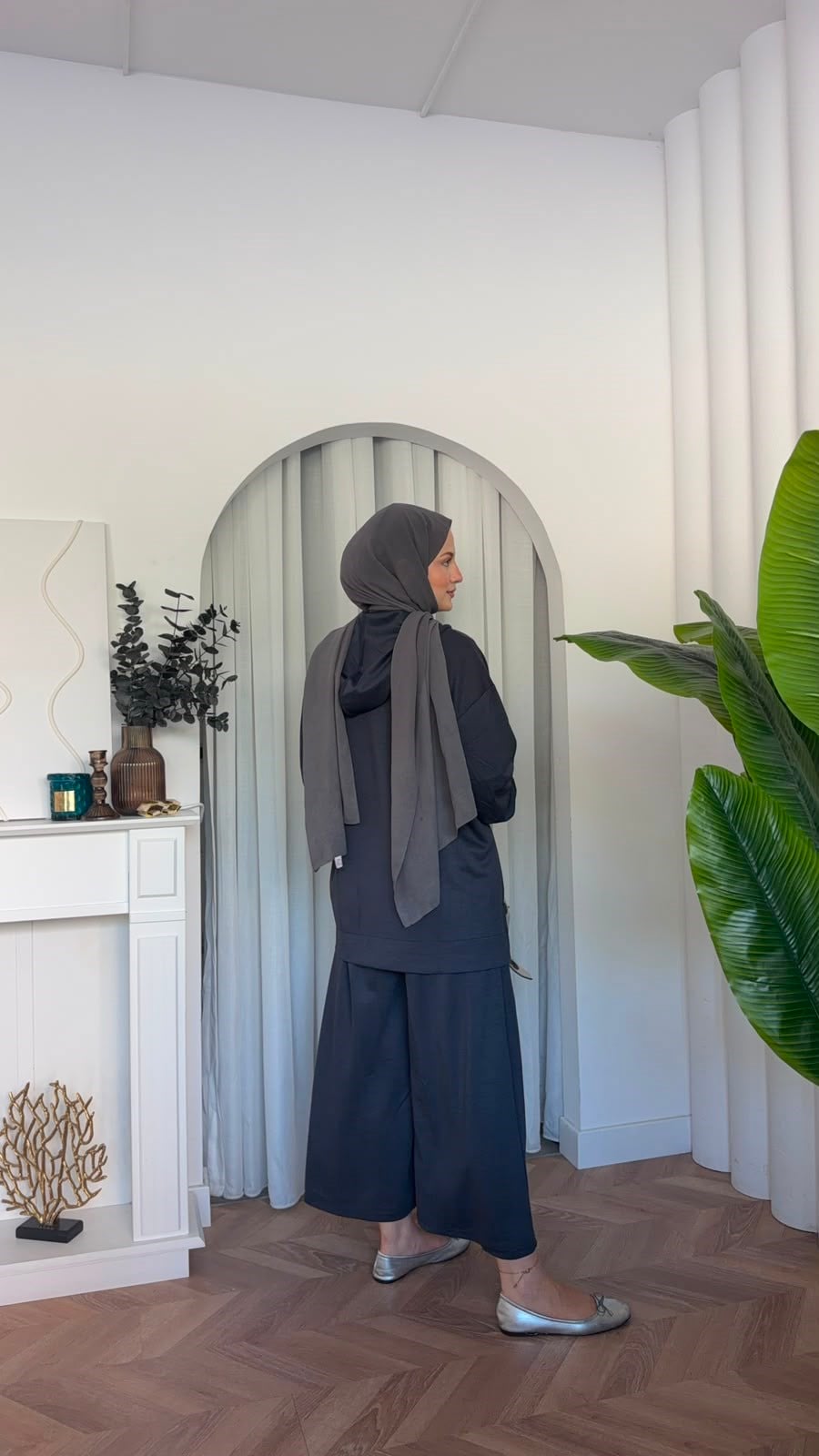 MEYSADESIGN PANTOLON TAKIM Fermuarlı Oysh İkili Takım Antrasit