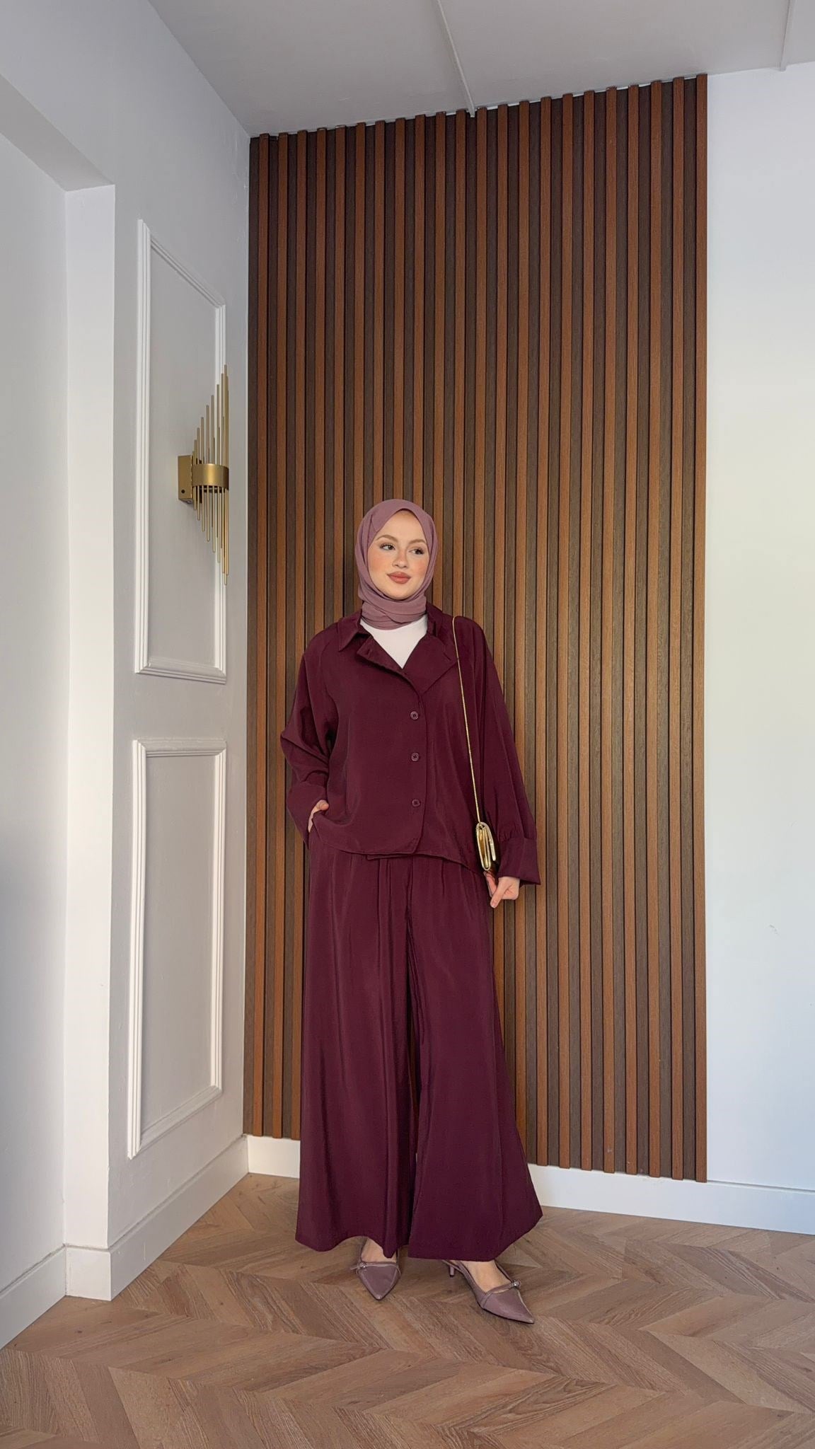 MEYSADESIGN PANTOLON TAKIM Heon Tensel Pantolonlu Takım Bordo