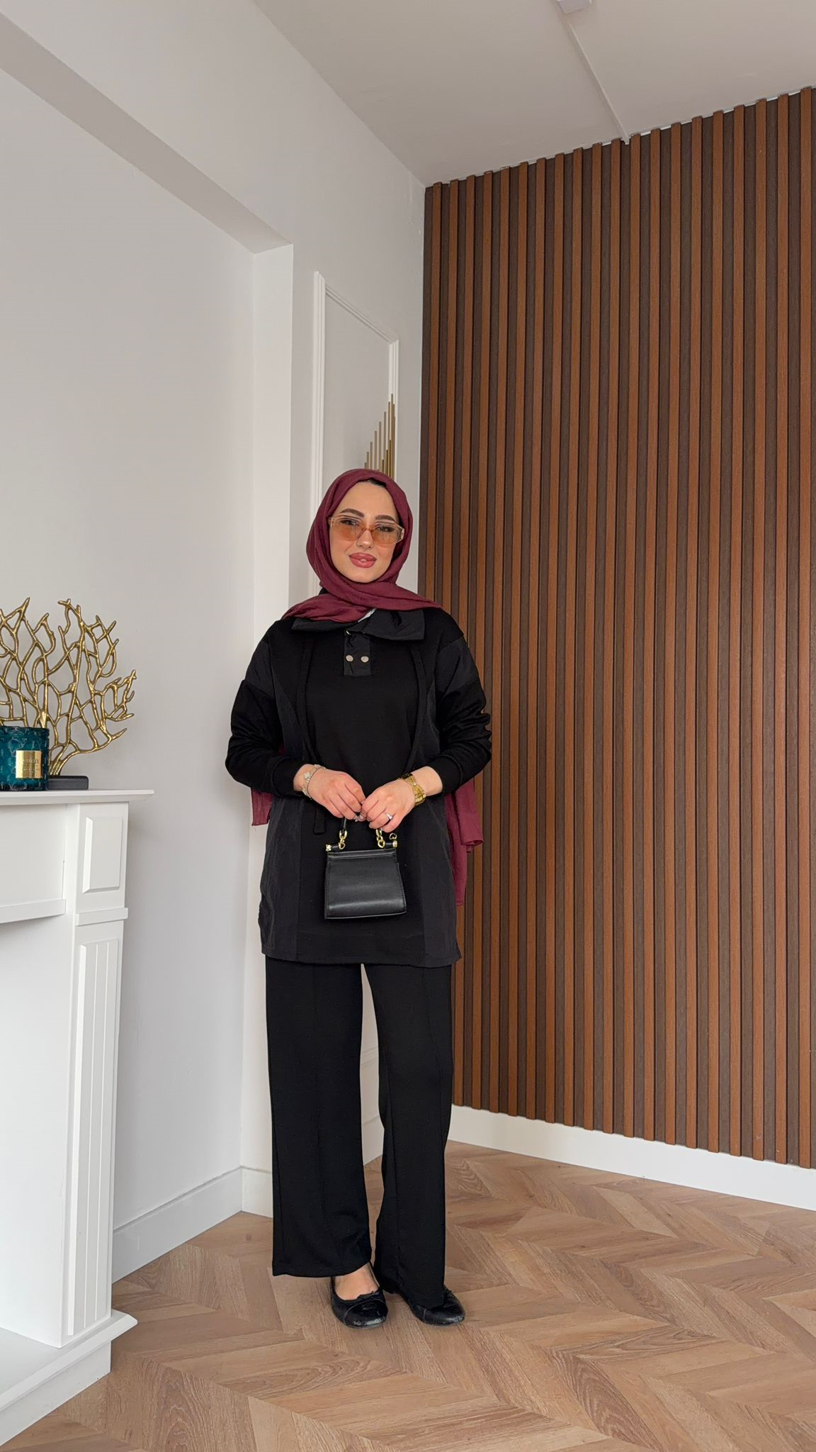 MEYSADESIGN TROUSER SETS Leyla Nervürlü İkili Takım Siyah