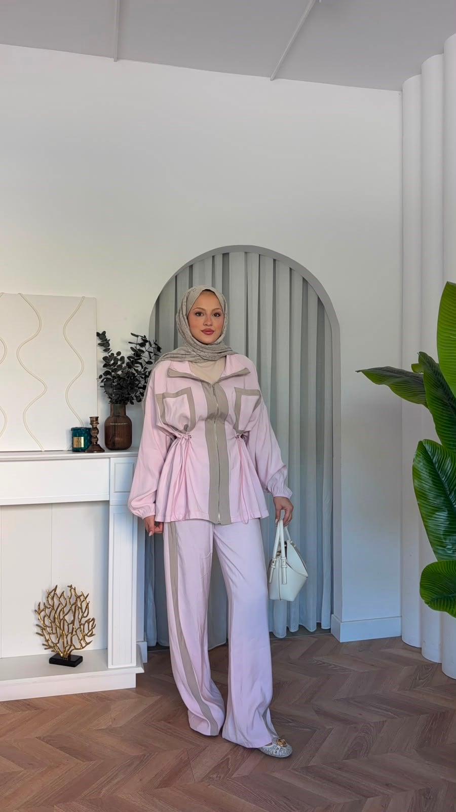 MEYSADESIGN PANTOLON TAKIM Lusi İkili Takım Pembe