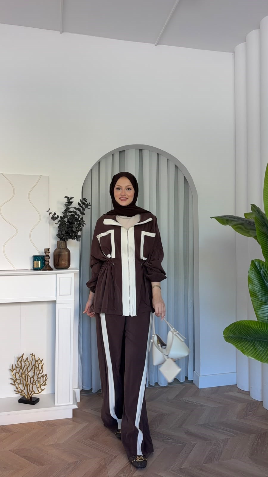 MEYSADESIGN PANTOLON TAKIM Lusi İkili Takım Acı Kahve