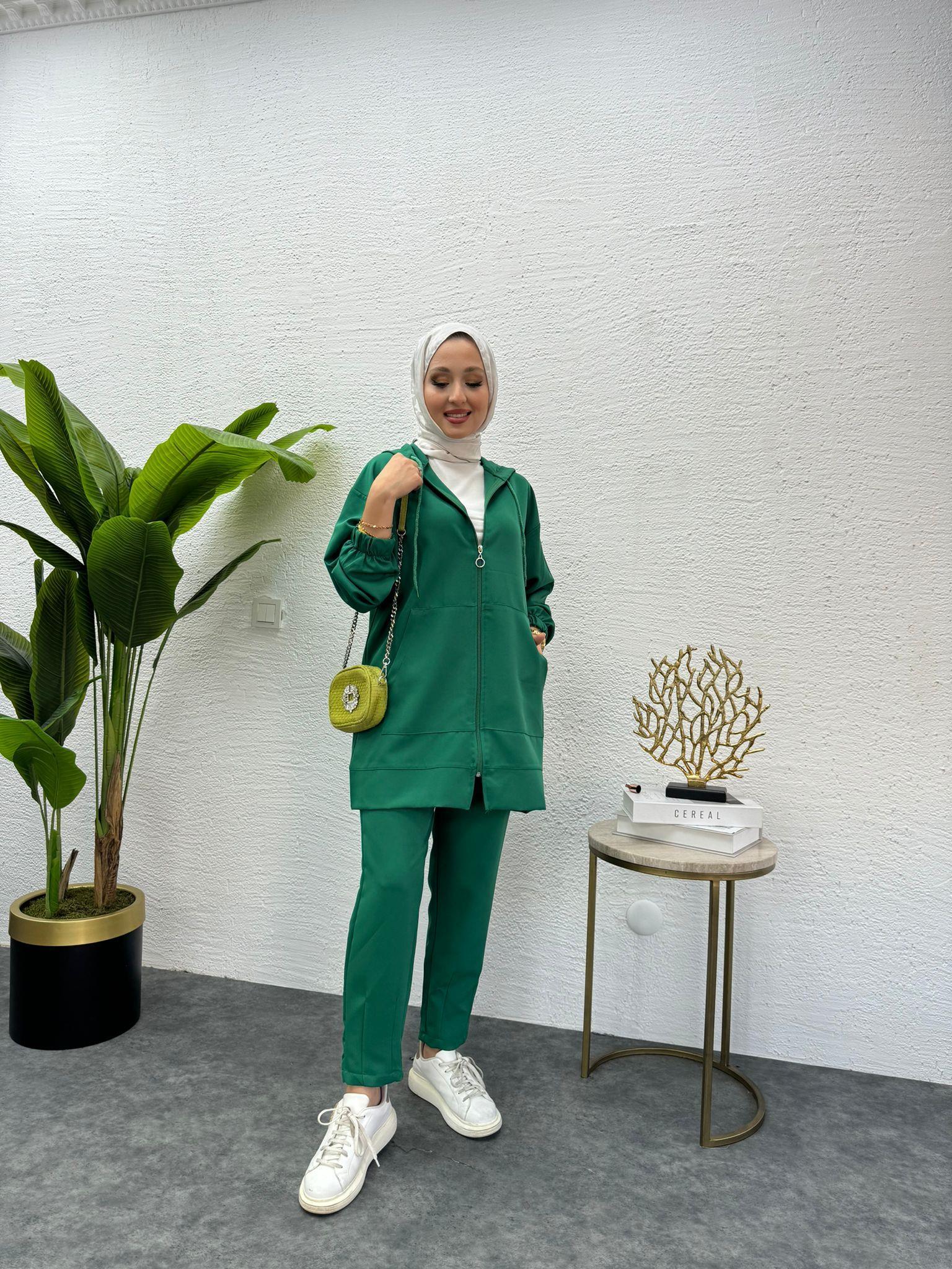 Meyra 2-Piece Set Emerald Green