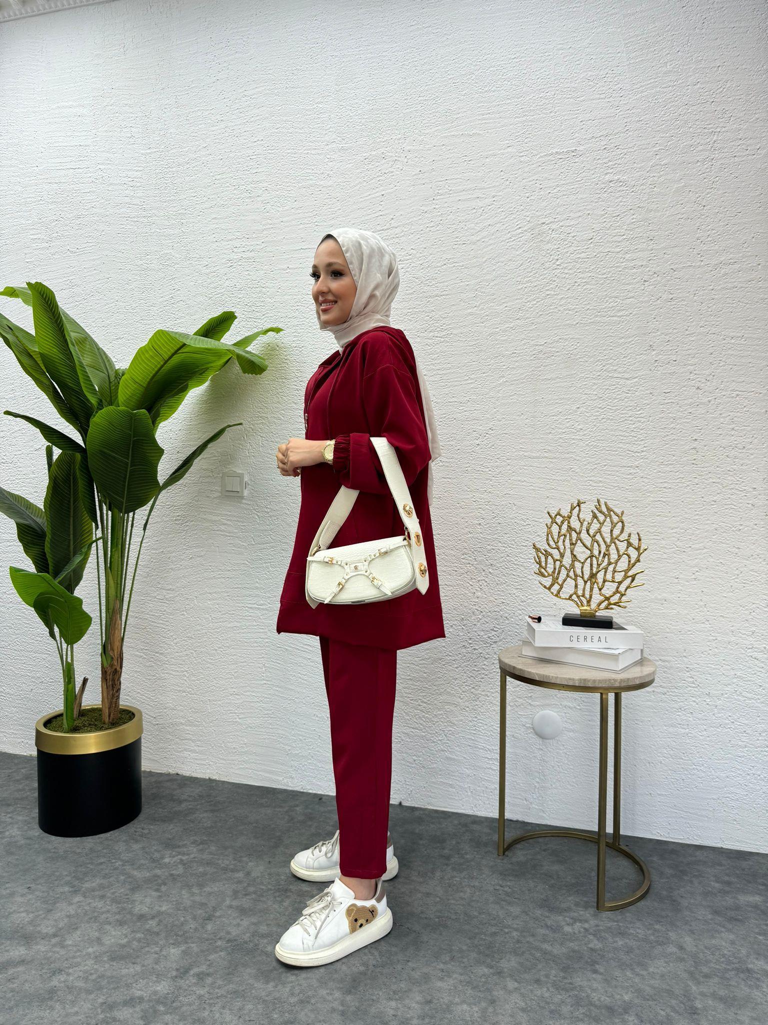 Meyra 2-Piece Set Burgundy