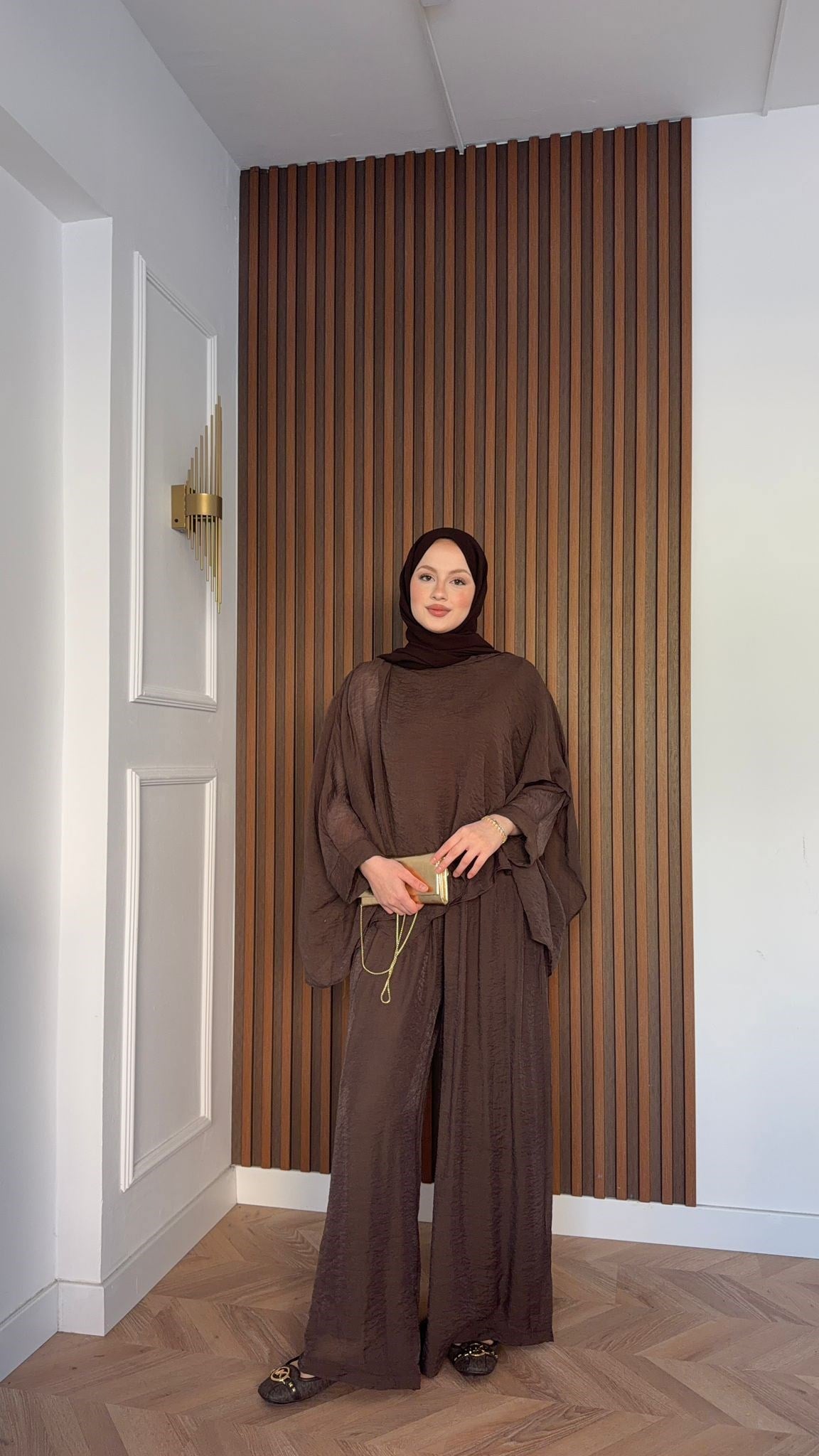 MEYSADESIGN PANTOLON TAKIM Mina Vual Pantolonlu Takım Acı Kahve