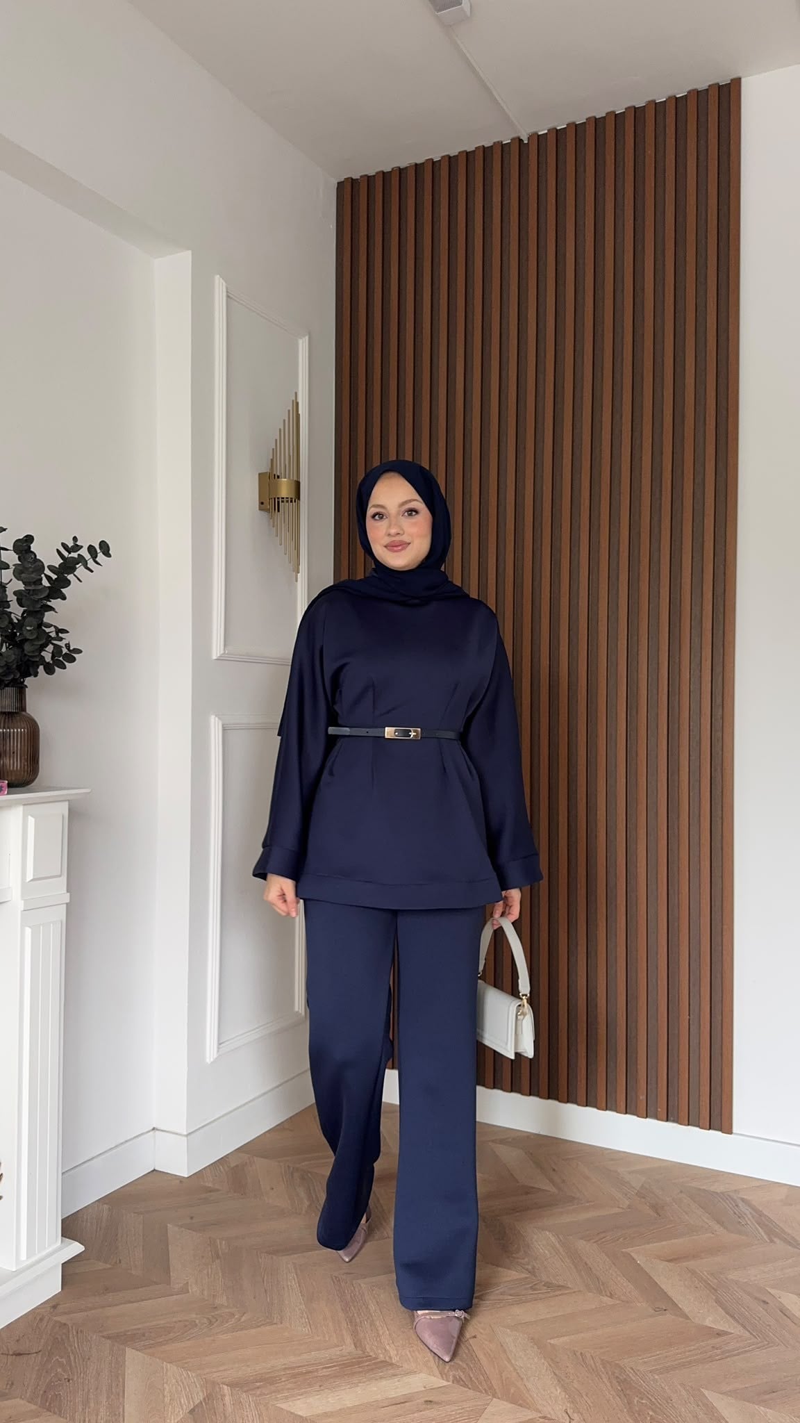 MEYSADESIGN PANTOLON TAKIM Puf Scuba Pantolonlu Takım Lacivert