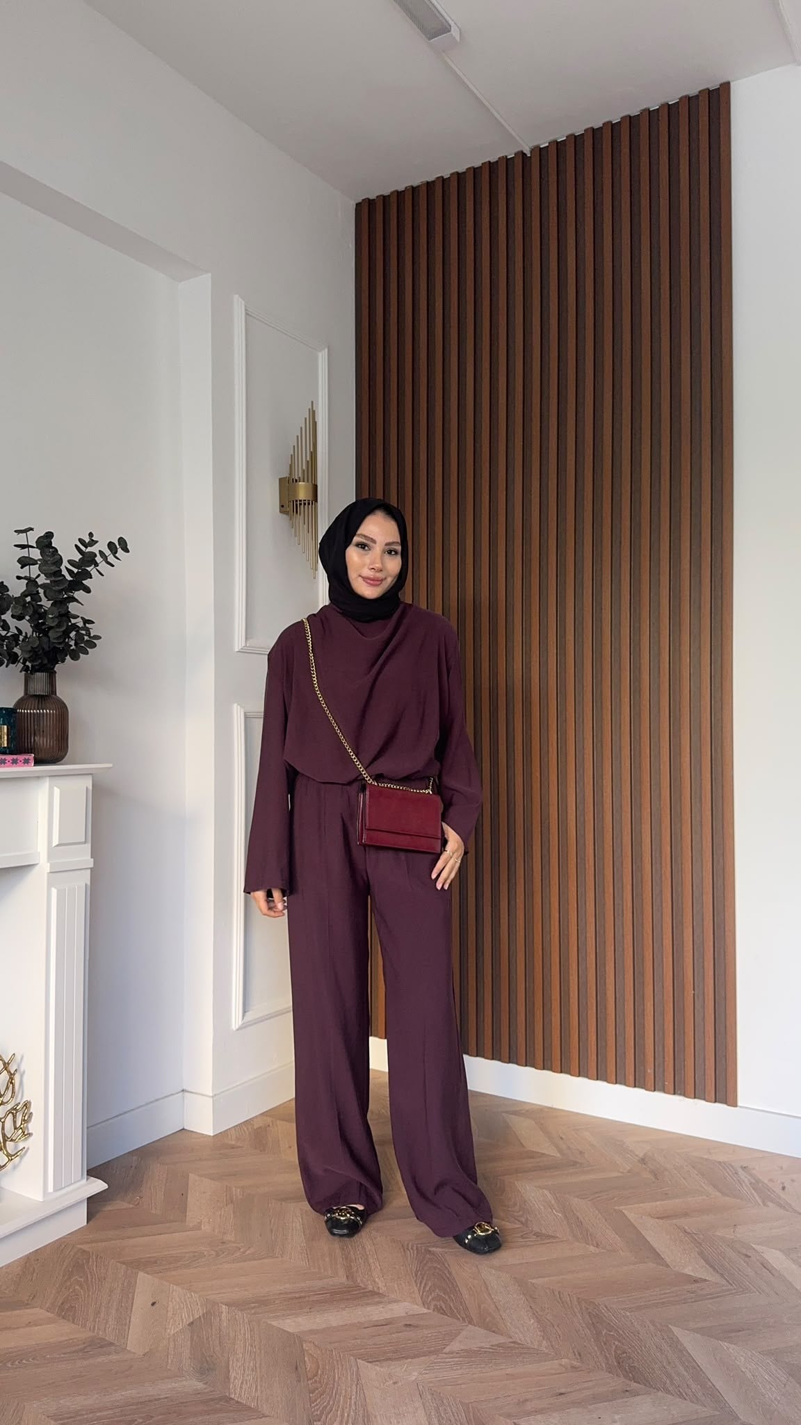 MEYSADESIGN PANTOLON TAKIM Qesa Dik Yaka İkili Takım Burgonya