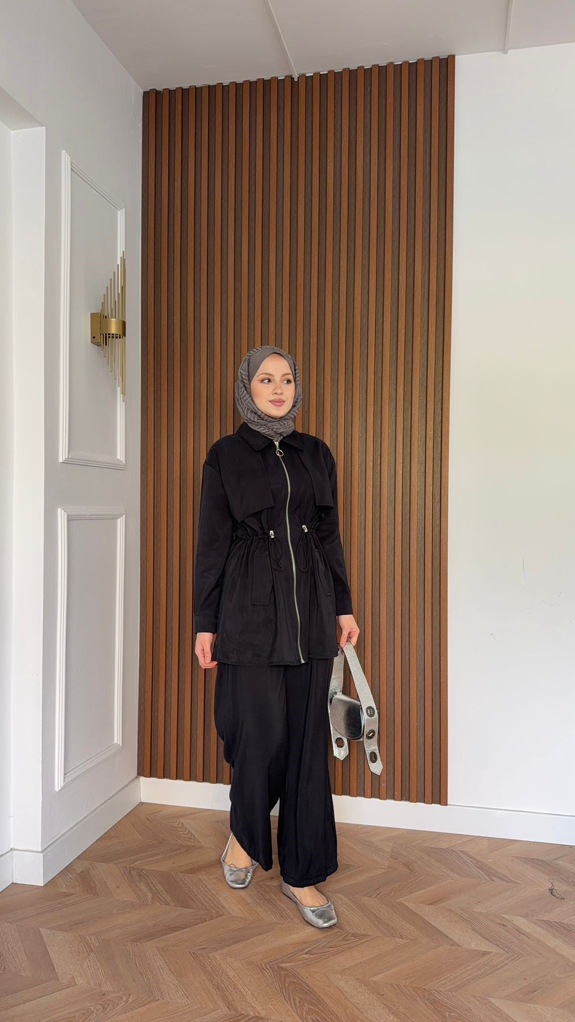 MEYSADESIGN PANTOLON TAKIM Quse Tensel Pantolonlu Takım Siyah