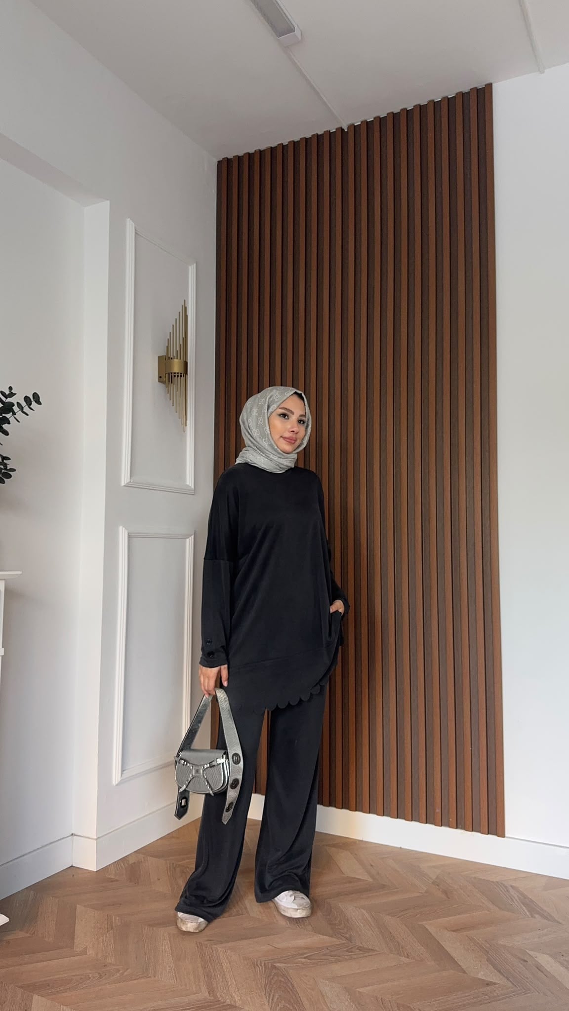 MEYSADESIGN PANTOLON TAKIM Rose Pike İkili Takım Siyah