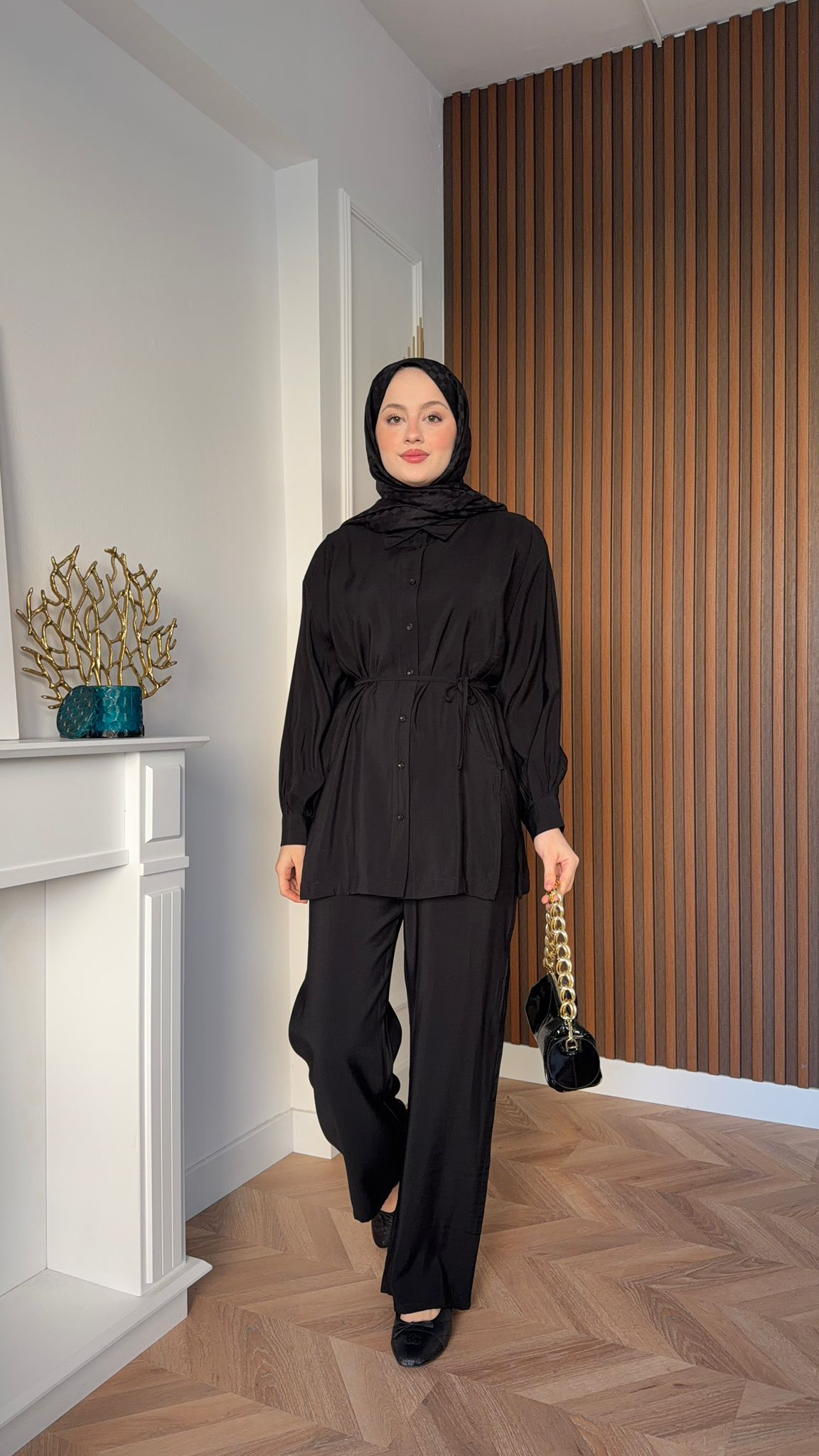 MEYSADESIGN TROUSER SETS Serra Tensel İkili Takım Siyah