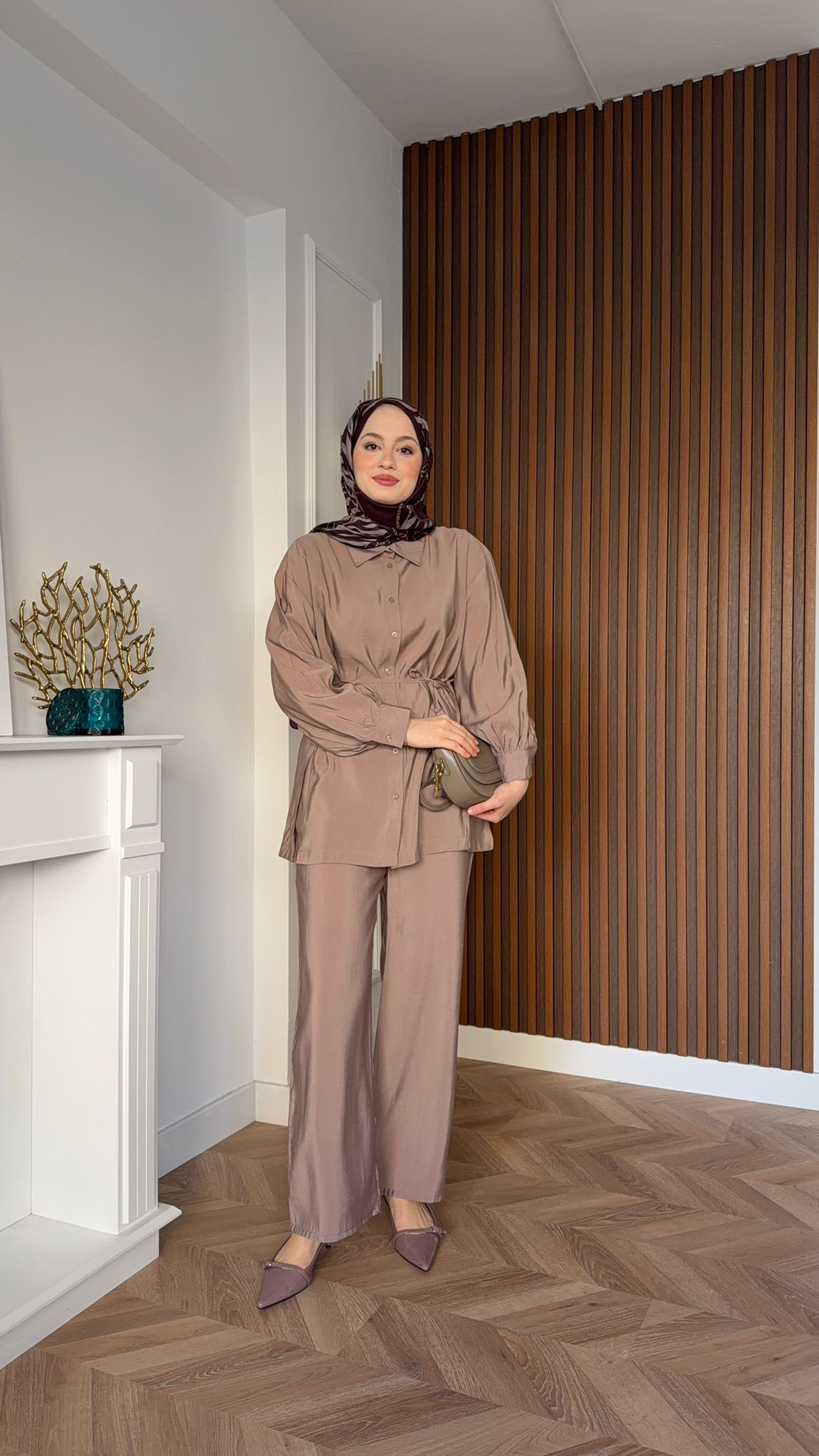 MEYSADESIGN TROUSER SETS Serra Tensel İkili Takım Bej