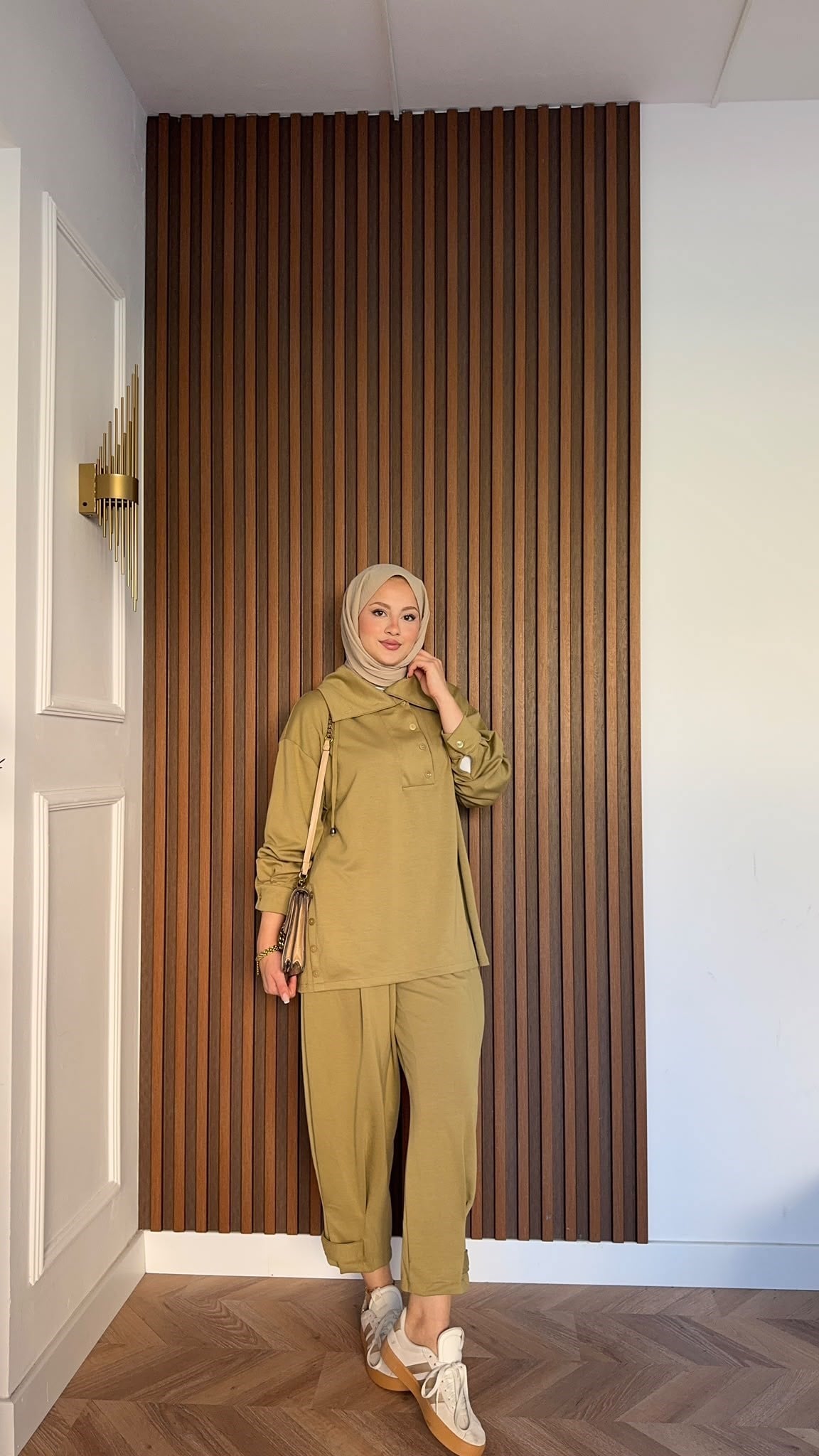 MEYSADESIGN PANTOLON TAKIM Soya Oysh İkili Takım Yağ Yeşili