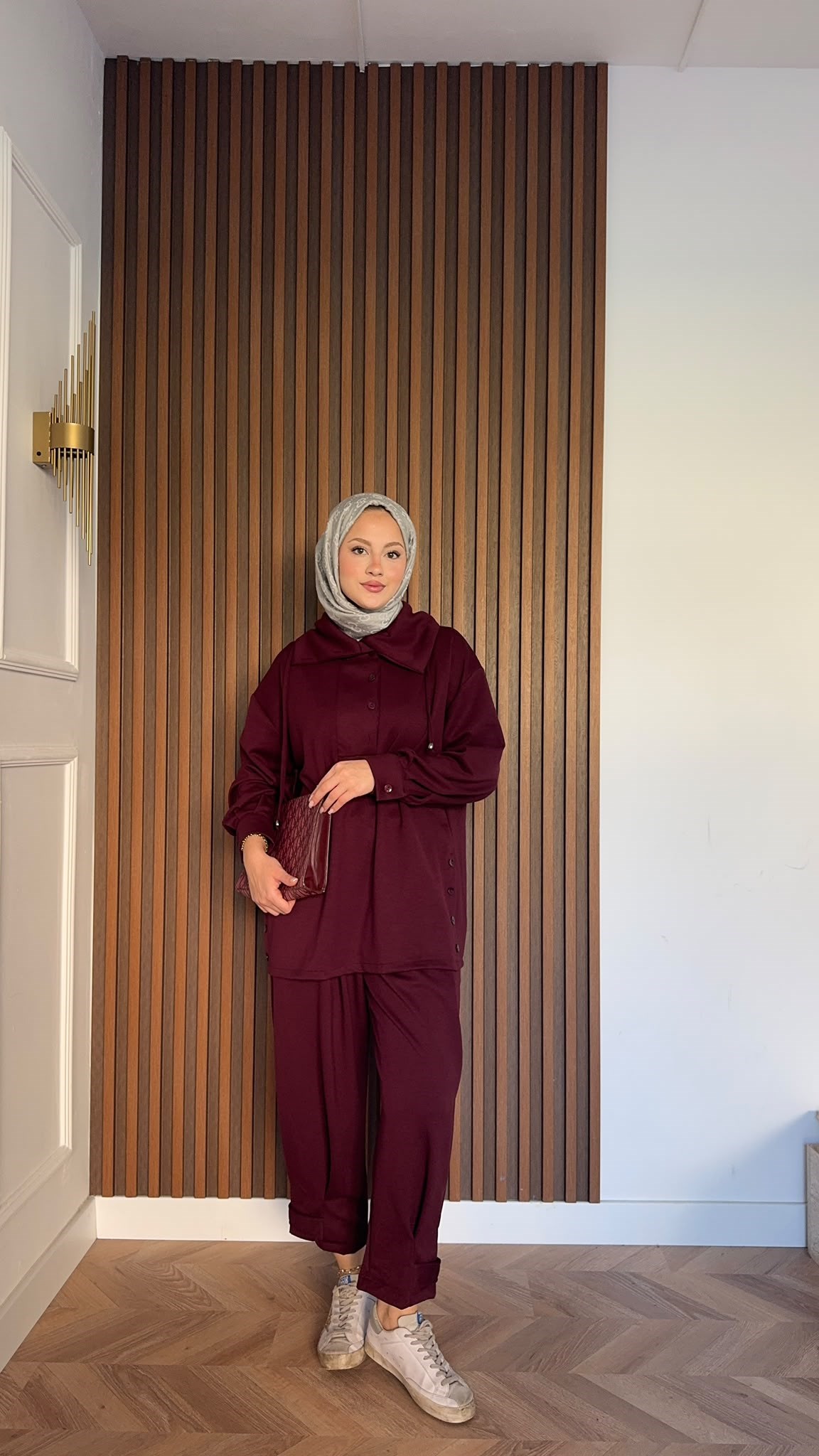 MEYSADESIGN PANTOLON TAKIM Soya Oysh İkili Takım Bordo