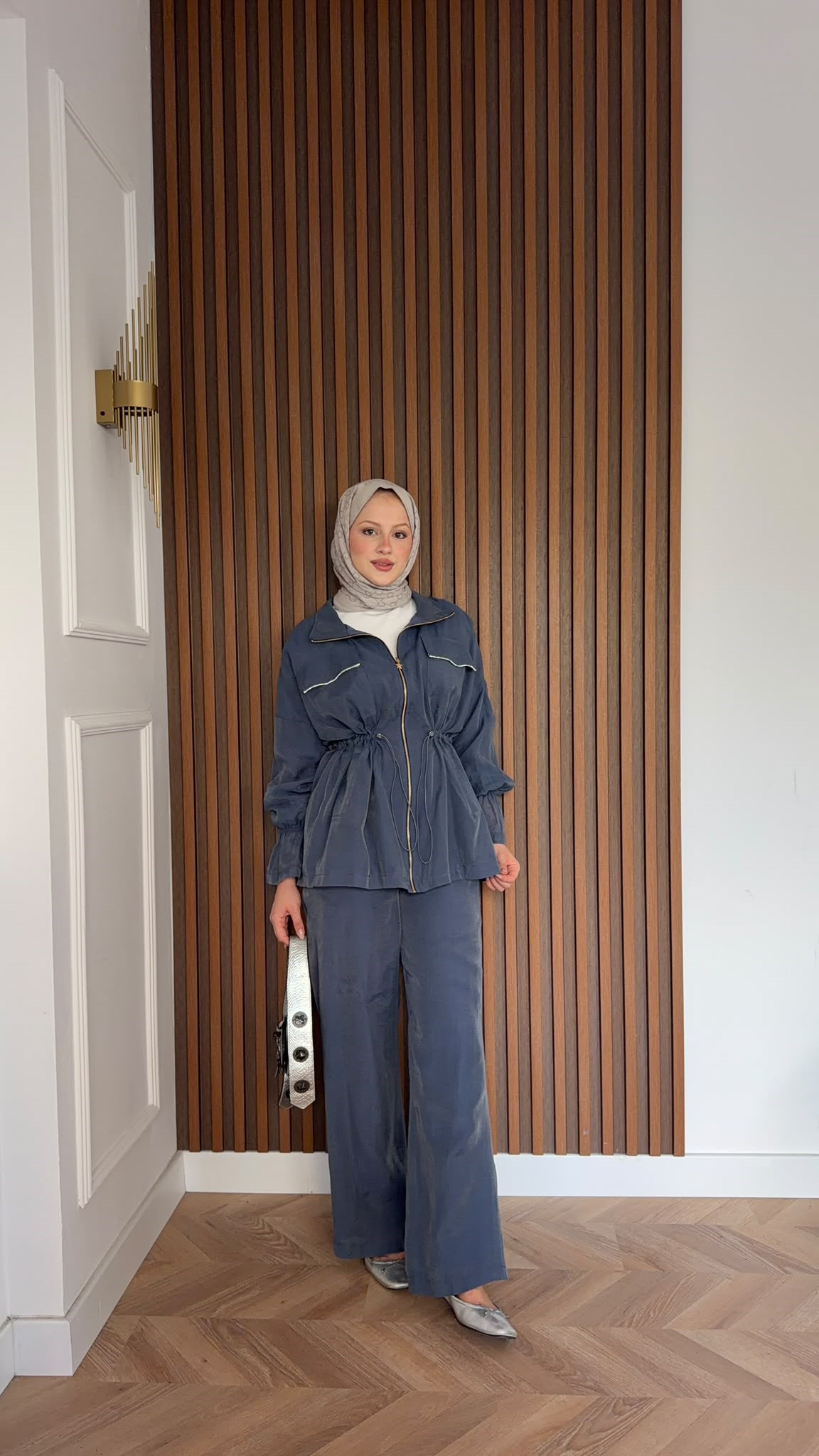 MEYSADESIGN PANTOLON TAKIM Syrus Taşlı Tensel İkili Takım İndigo