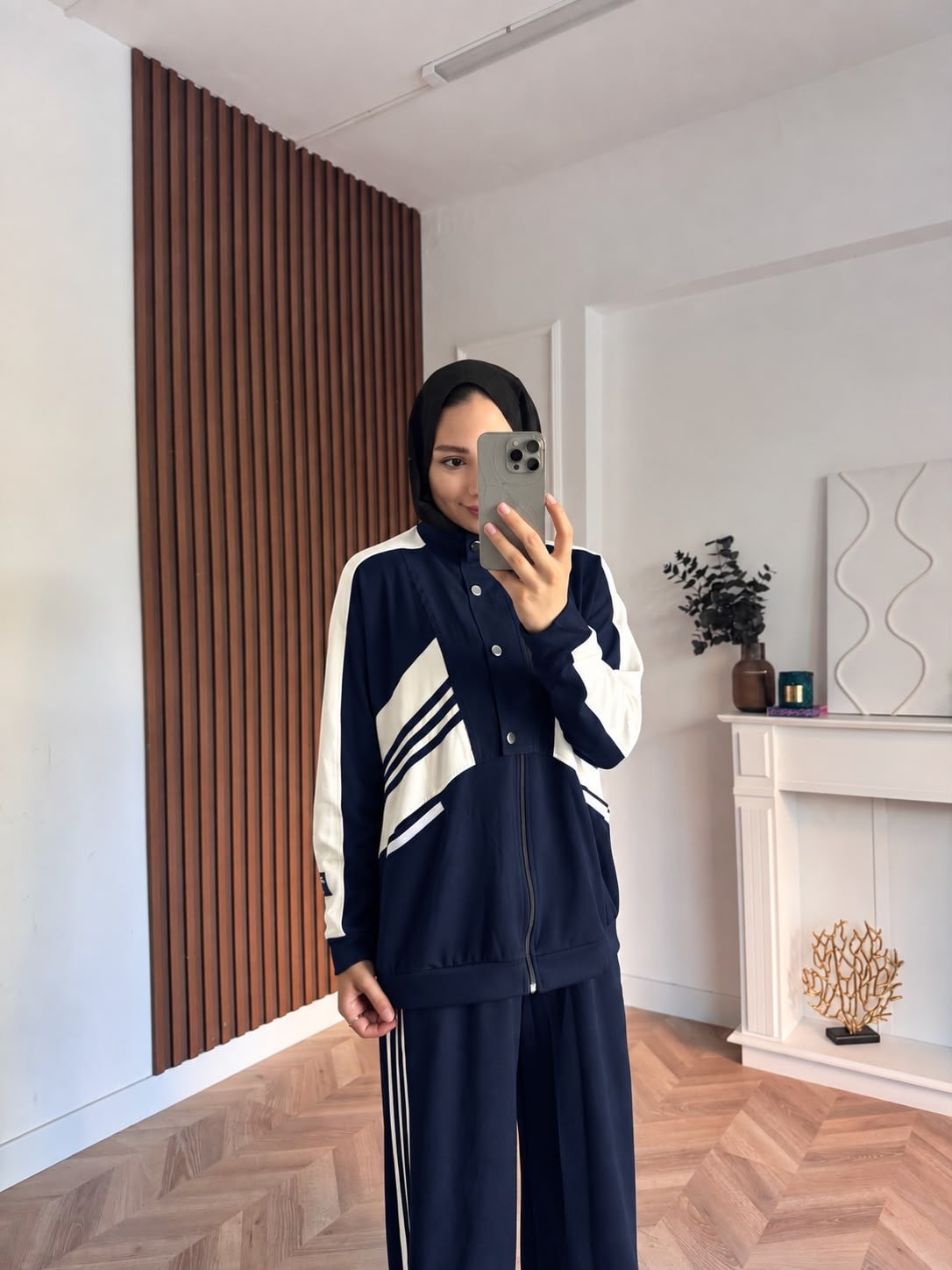 MEYSADESIGN PANTOLON TAKIM Üç Çizgili Spor Takım Lacivert