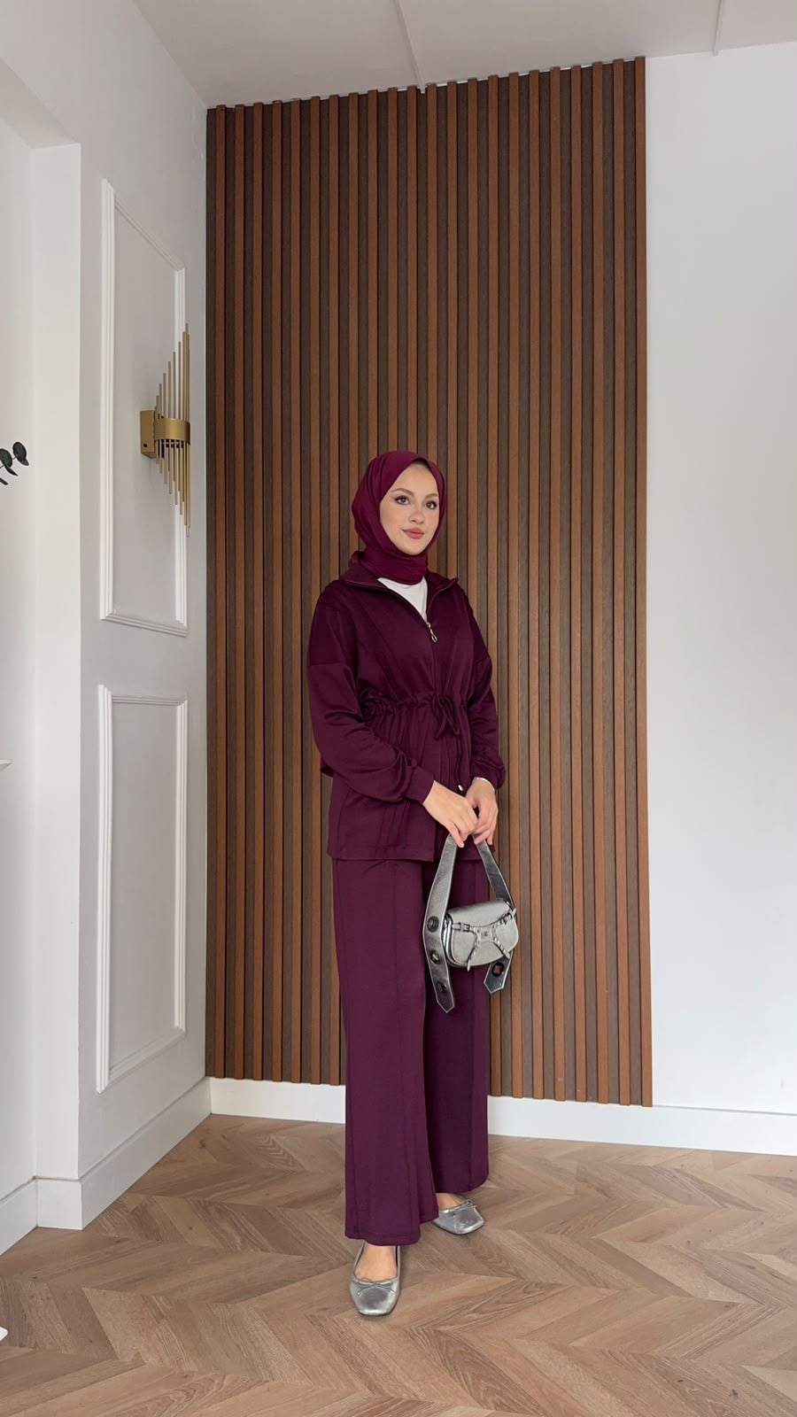 MEYSADESIGN PANTOLON TAKIM Yade İkili Eşofman Takım Bordo