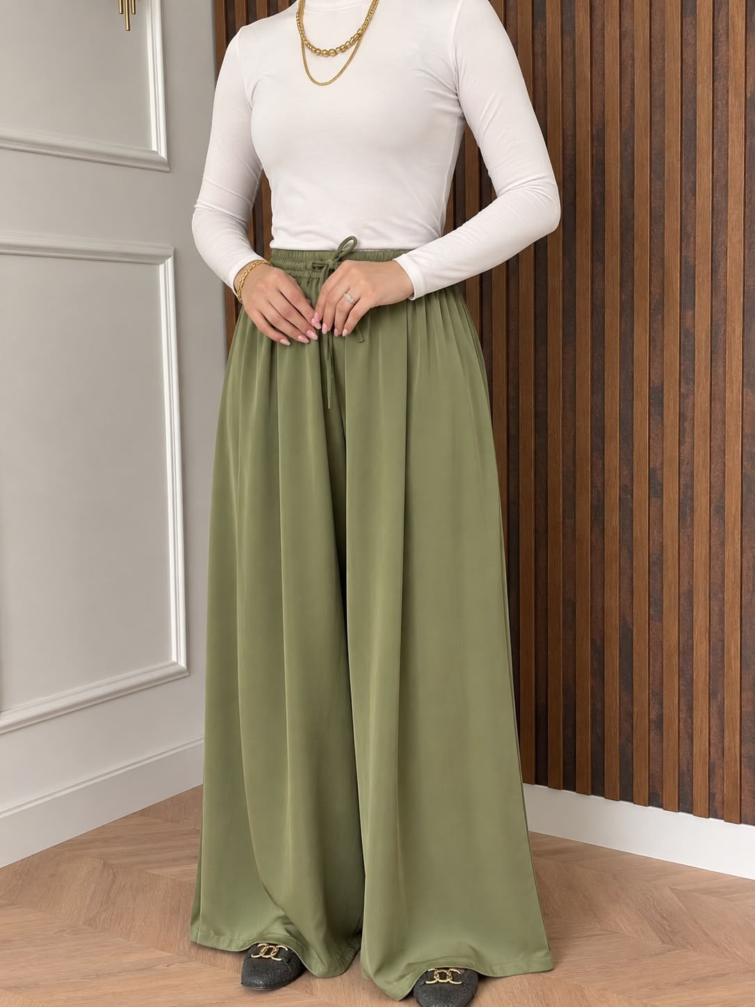 MEYSADESIGN PANTOLON Zr Muadil Saten Pantolon Haki