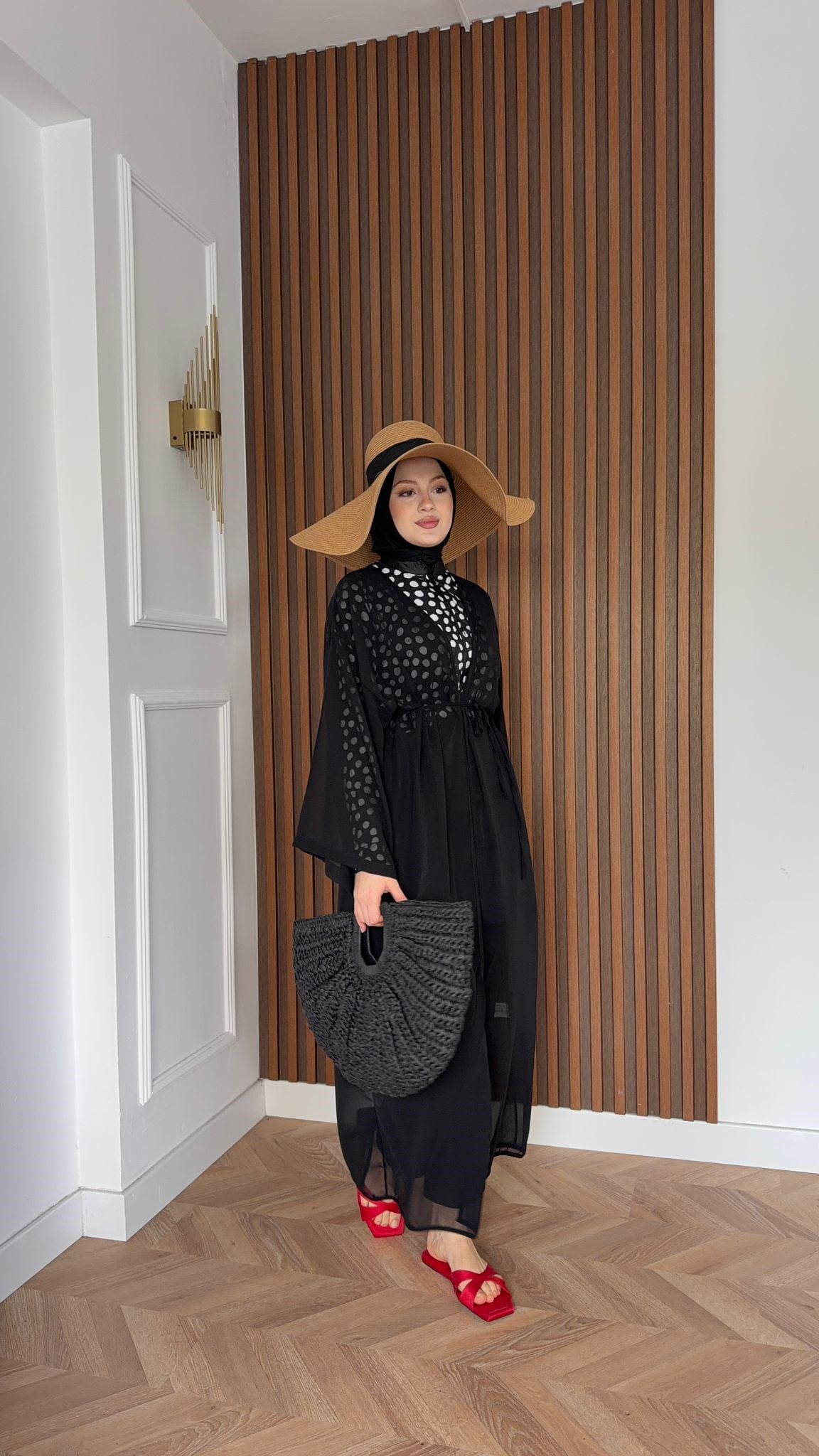 MEYSADESIGN TESETTÜR PAREO Siyah Şifon Kemerli Pareo