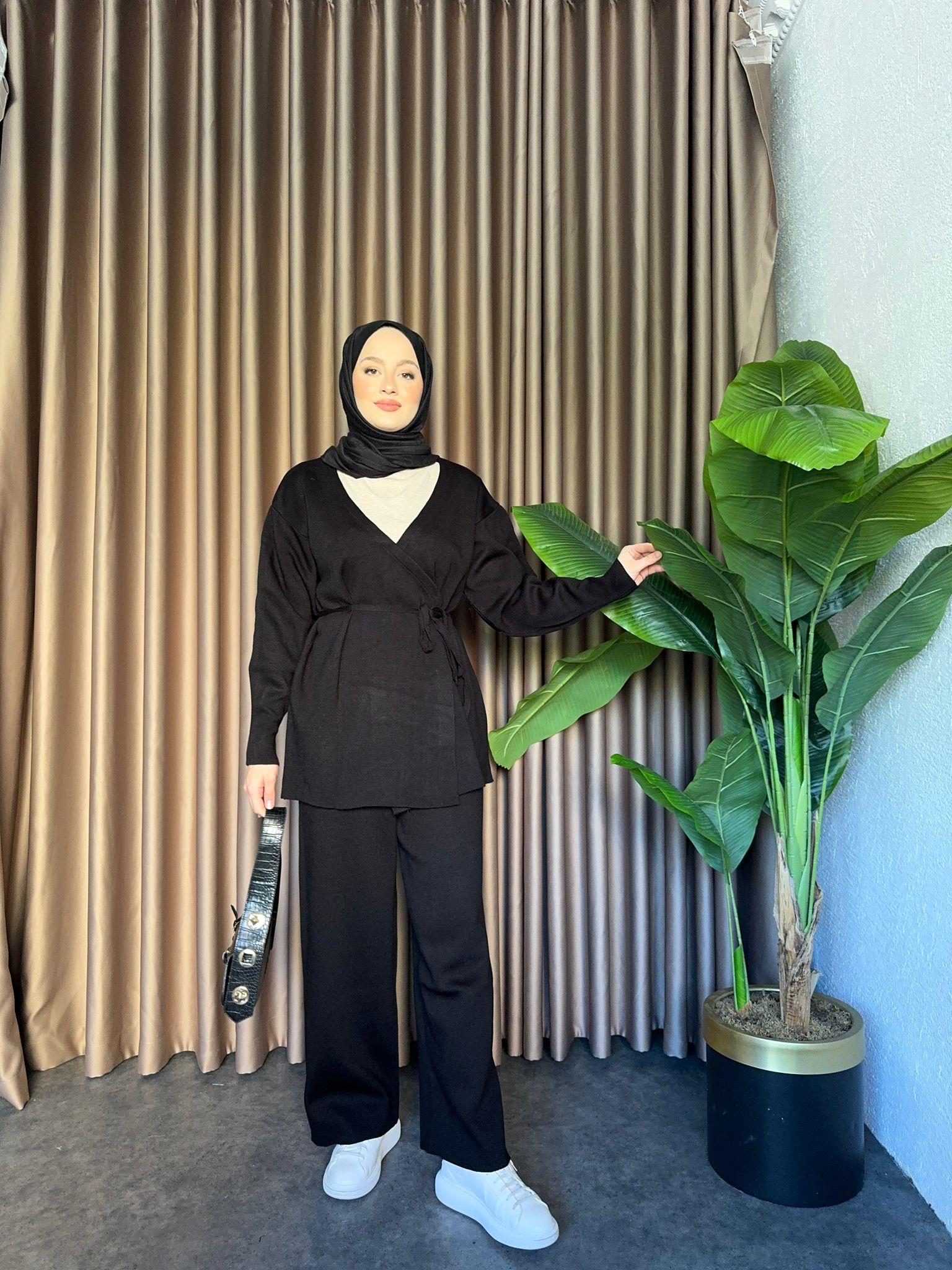 Kruvaze Knit 2-Piece Set Black