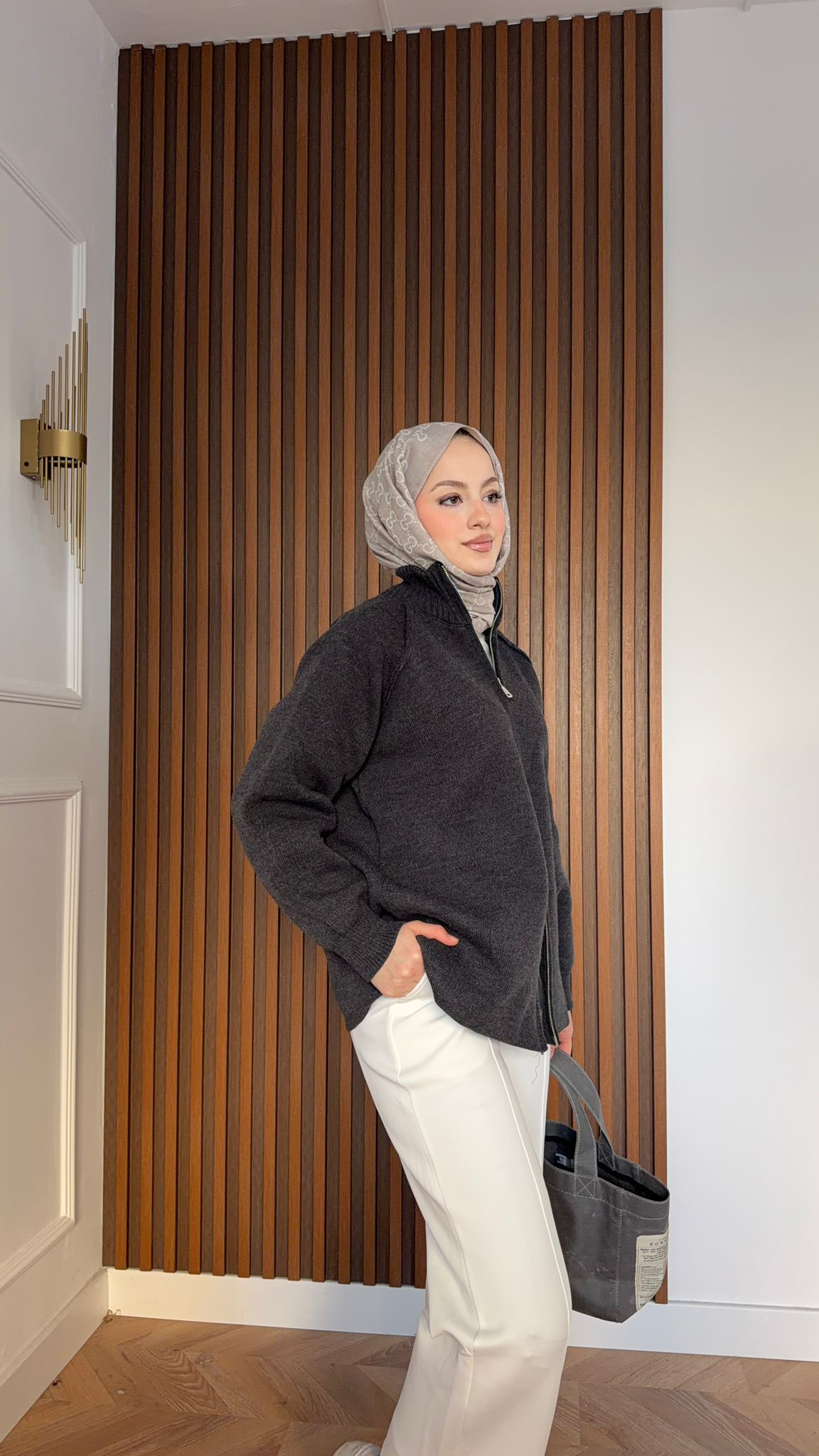 MEYSADESIGN KNITWEAR Marbella Triko Hırka Antrasit