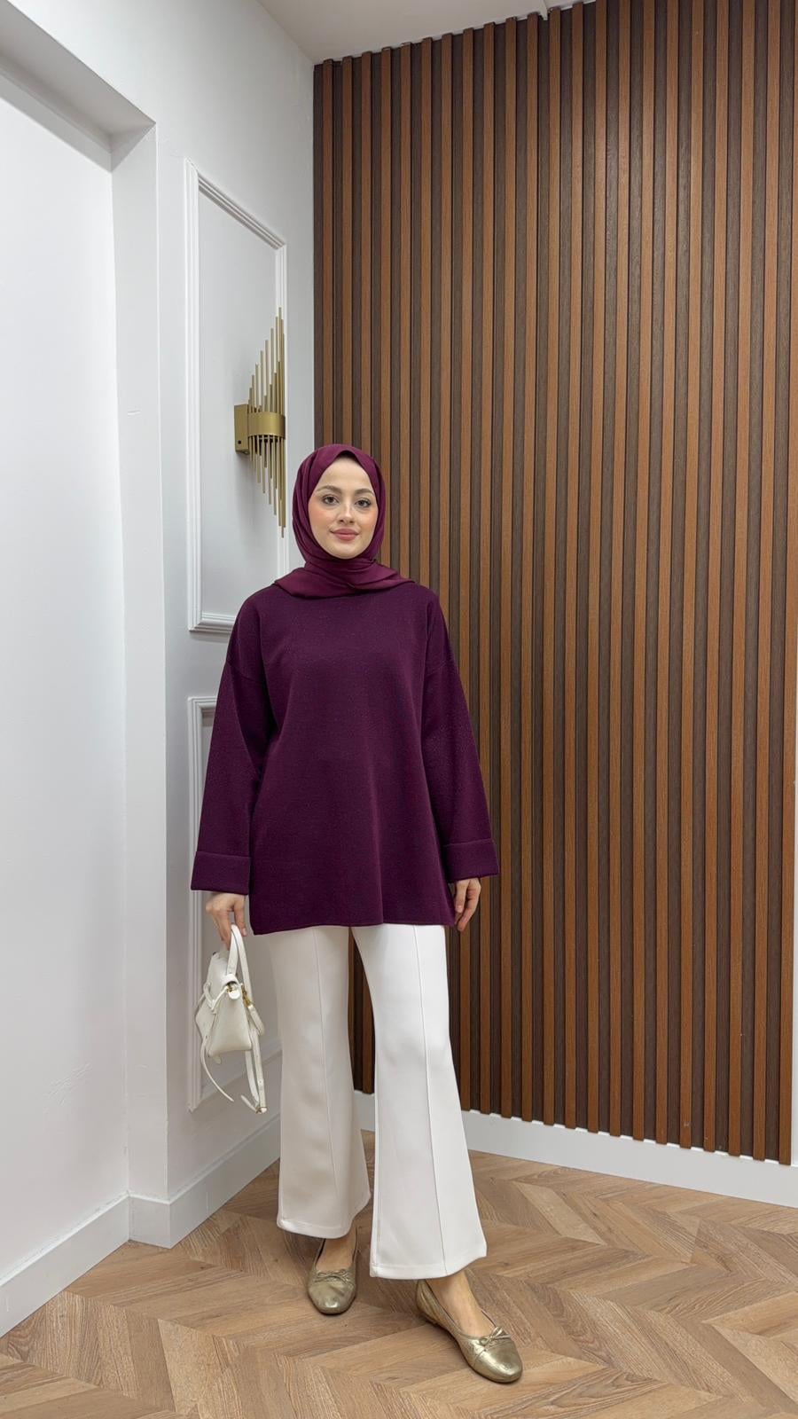 Simon Knitted Sweater Plum