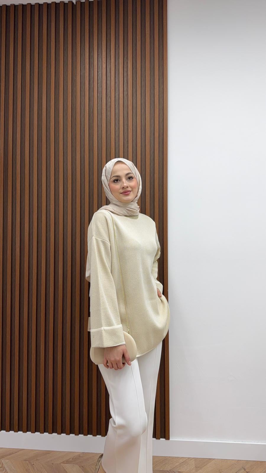 Simon Knitted Sweater Beige