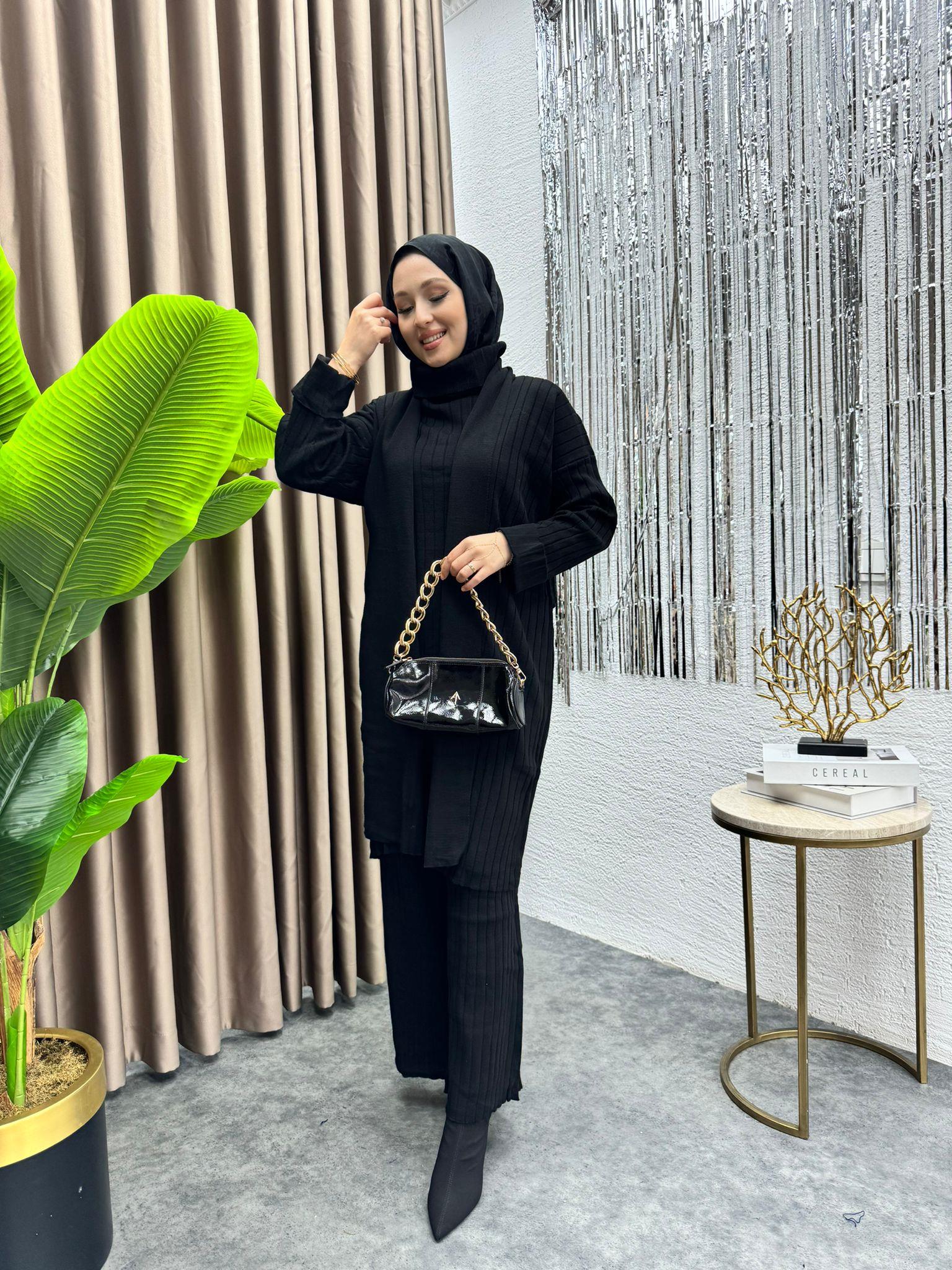 3-Piece Knit Set Black