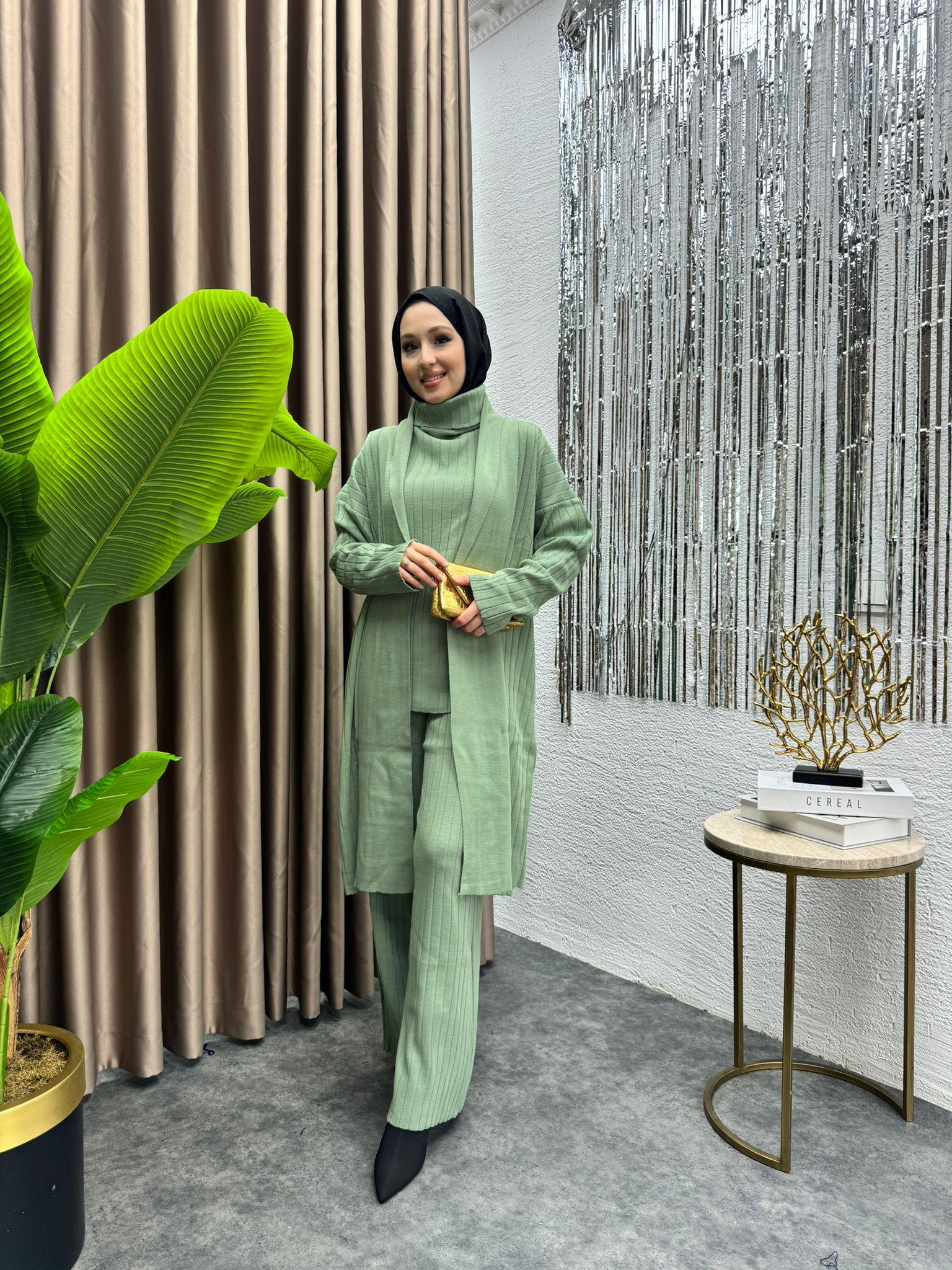 3-Piece Knit Set Mint Green