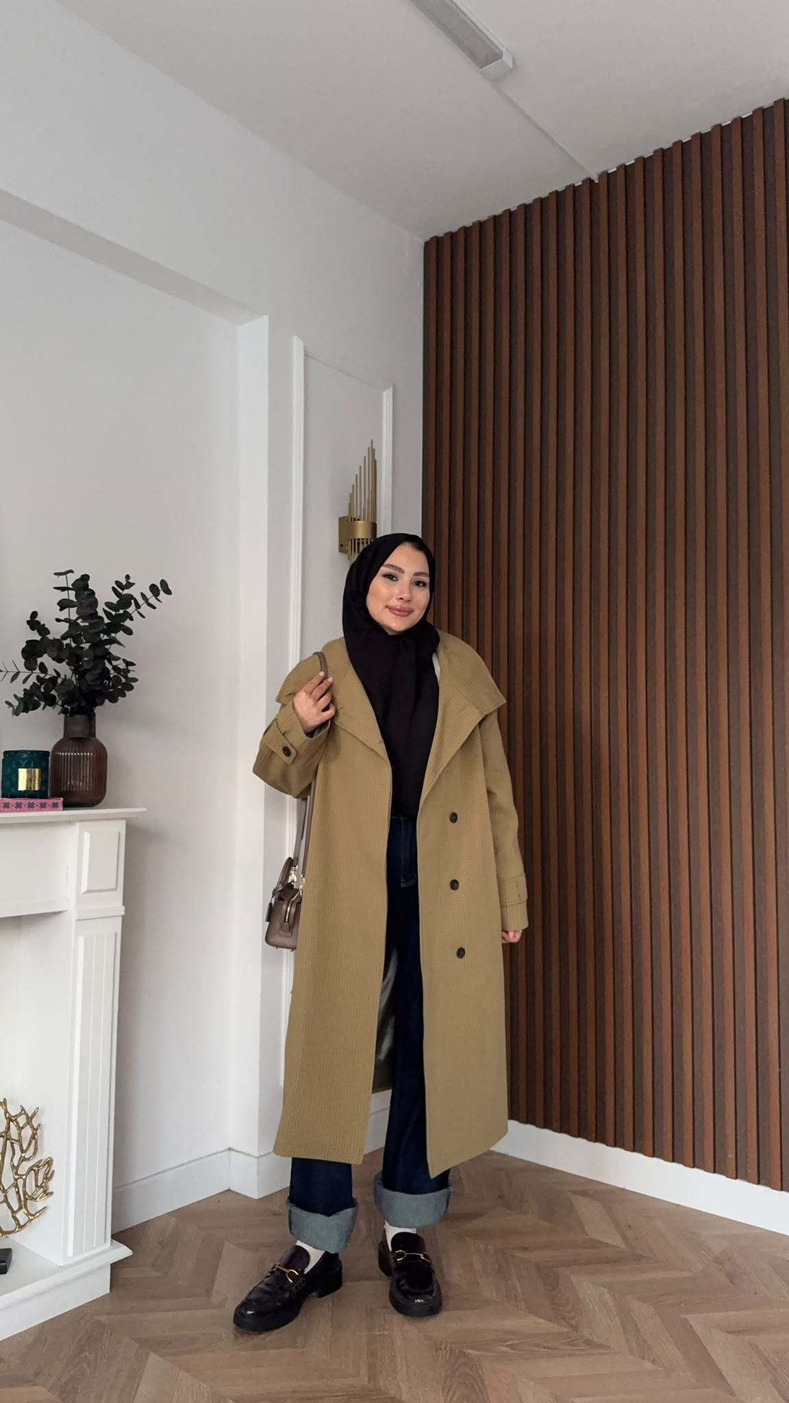 MEYSADESIGN TRENCKOT Mini Ekoseli Gadget Trençkot Yağ Yeşili
