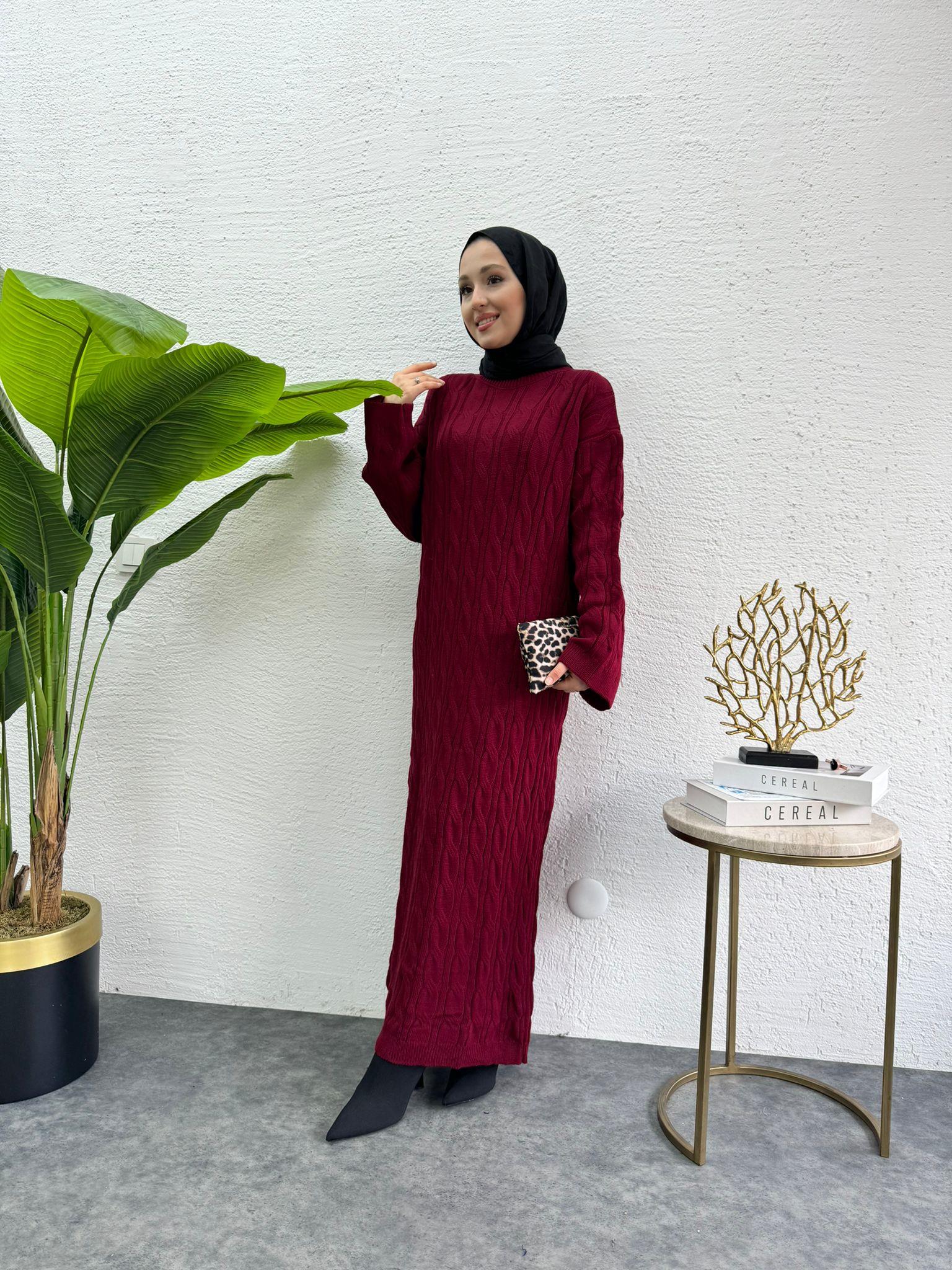 Pinterest Knit Dress Burgundy