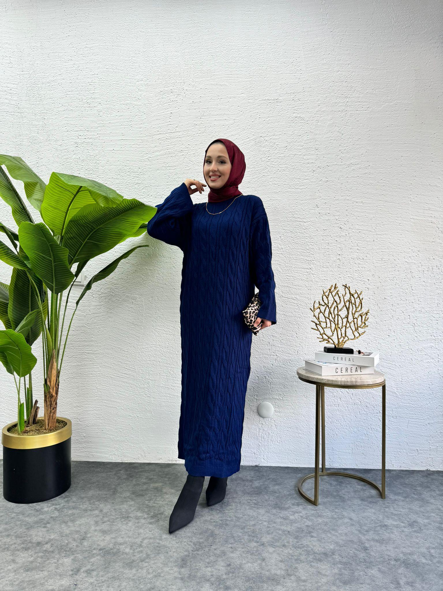 Pinterest Knit Dress Navy