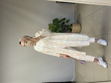 MEYSADESIGN TESETTÜR KAP MODELLERİ Mini Çiçekli Lila Kimono