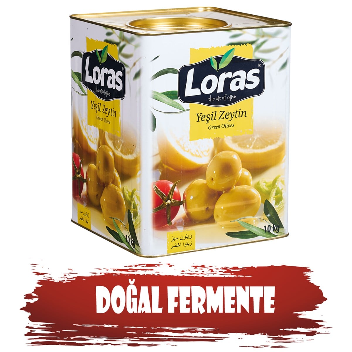 LORAS DOMAT ÇEKİRDEKLİ YEŞİL ZEYTİN TENEKE 10.000 Gr (291 - 320)YEŞİL ZEYTİNLORAS