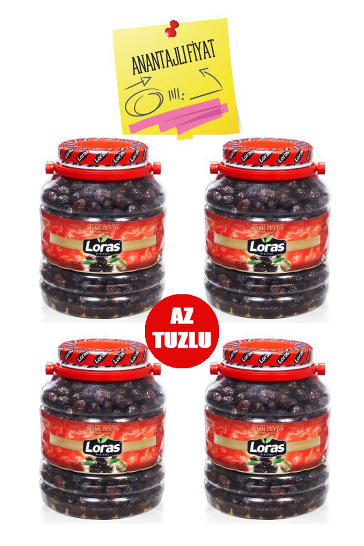 LORAS SİYAH ZEYTİN GEMLİK PET ÖZEL 2000 GRx4 AdetKAMPANYALARLORAS