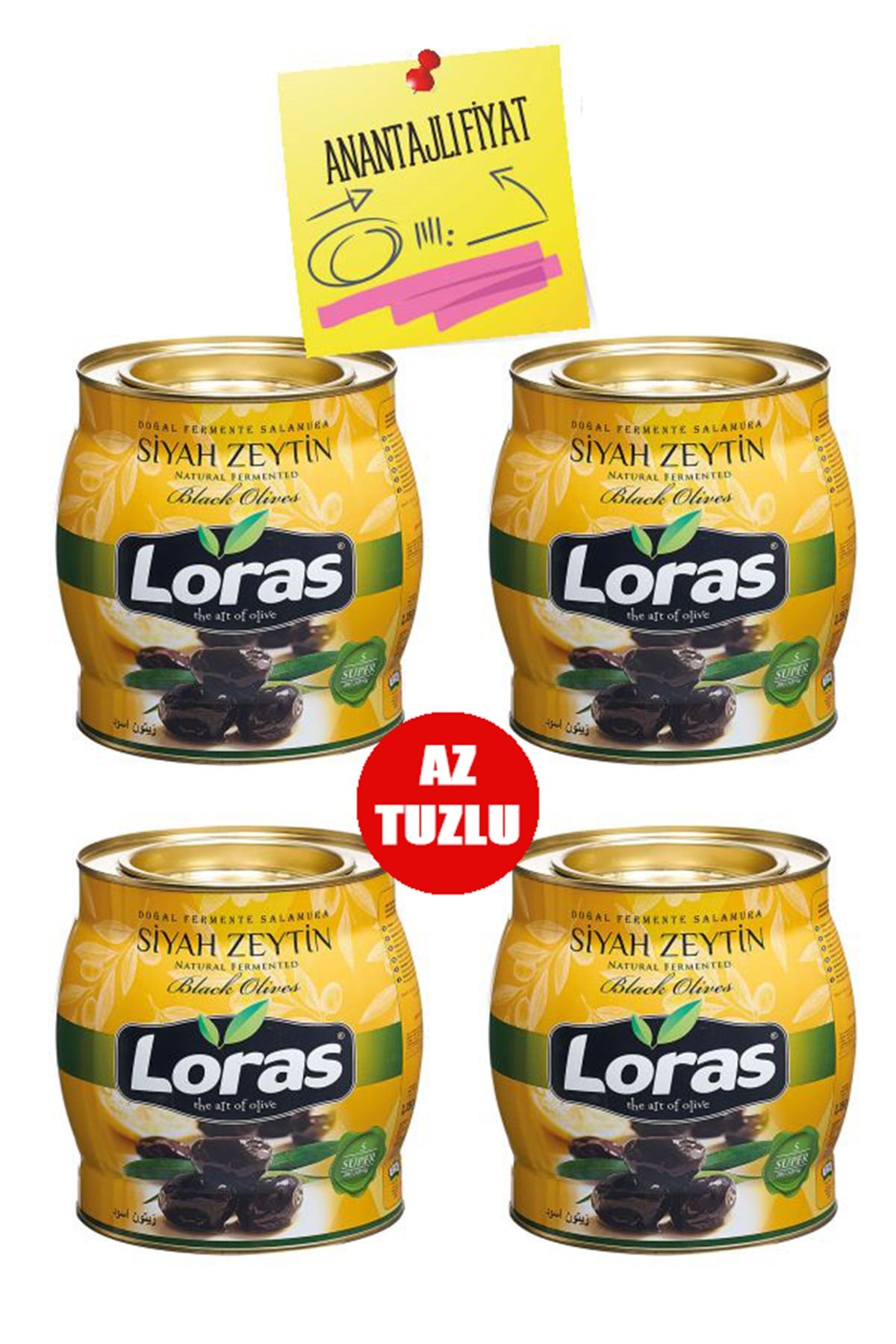 LORAS SİYAH ZEYTİN GEMLİK TENEKE SÜPER 2000 GRx4 AdetKAMPANYALARLORAS