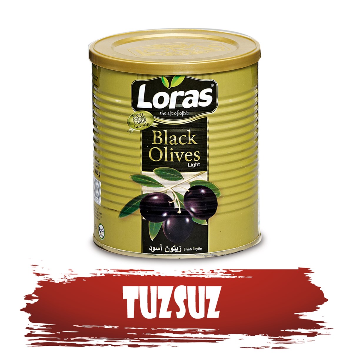 LORAS  ALTIN SARISI SİYAH ZEYTİN TENEKE 400 GR (101 - 120)SİYAH ZEYTİNLORAS