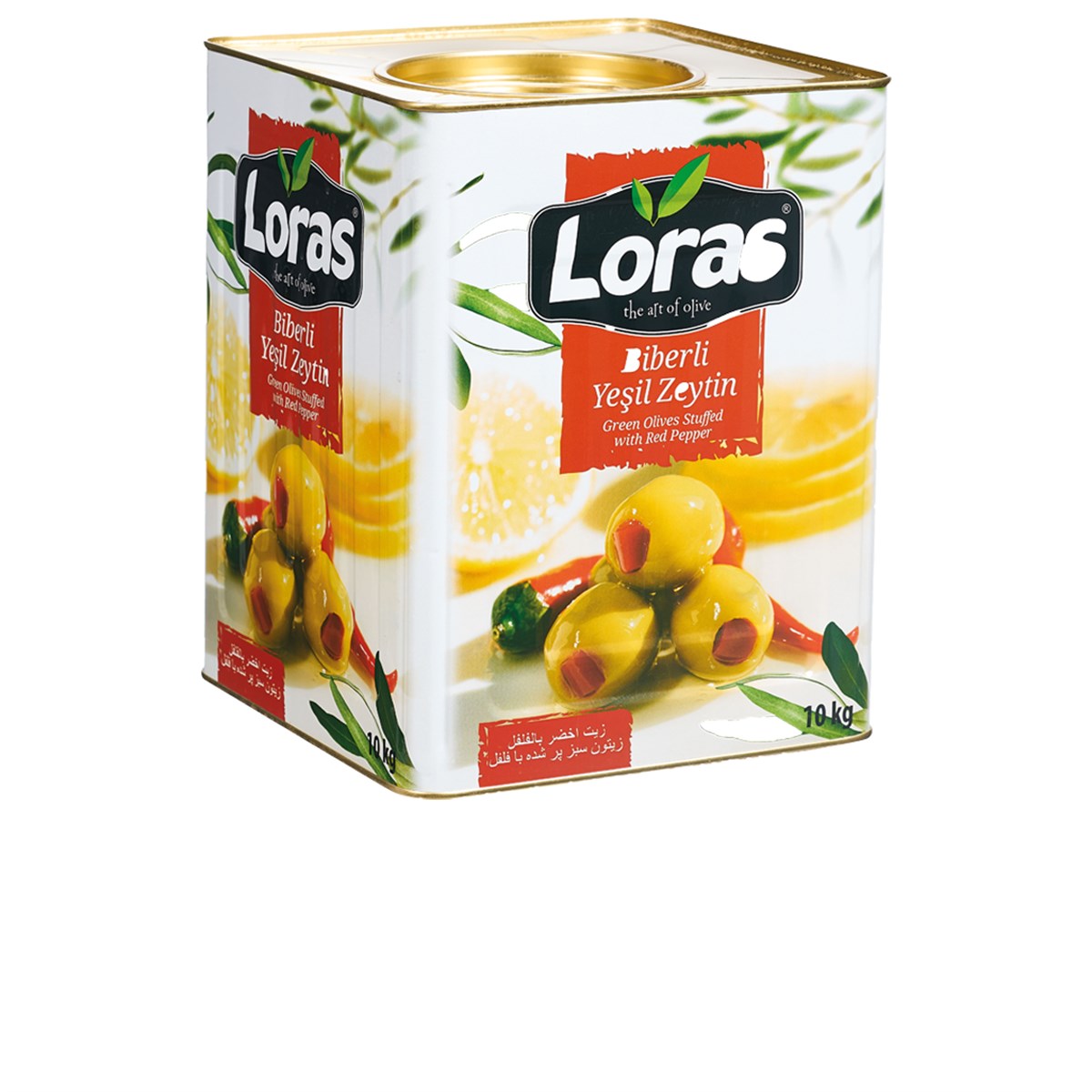 LORAS BİBER DOLGULU YEŞİL ZEYTİN TENEKE 10.000 Gr (291-320)YEŞİL ZEYTİNLORAS