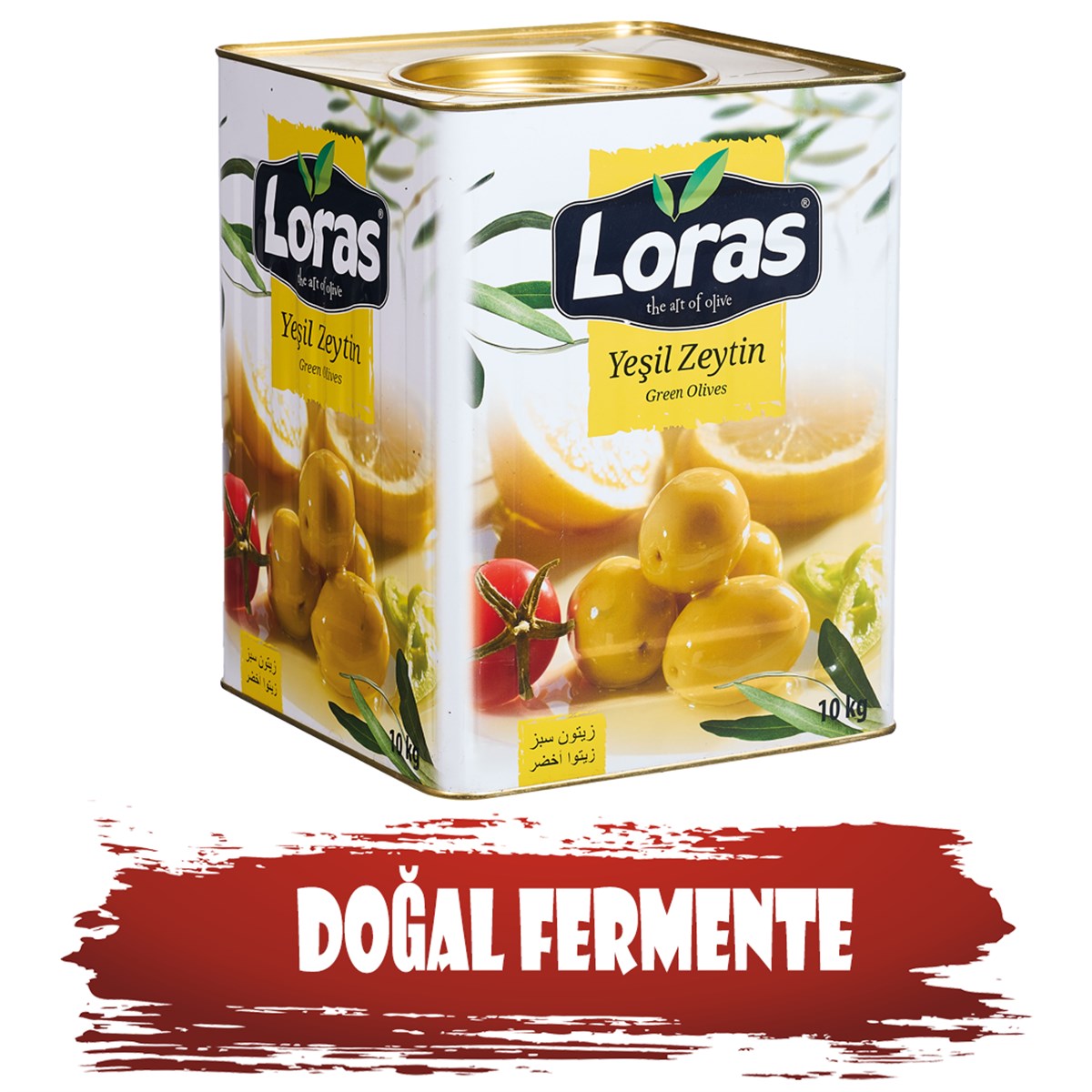 LORAS DOMAT ÇEKİRDEKLİ YEŞİL ZEYTİN TENEKE 10.000 Gr (291 - 320)YEŞİL ZEYTİNLORAS